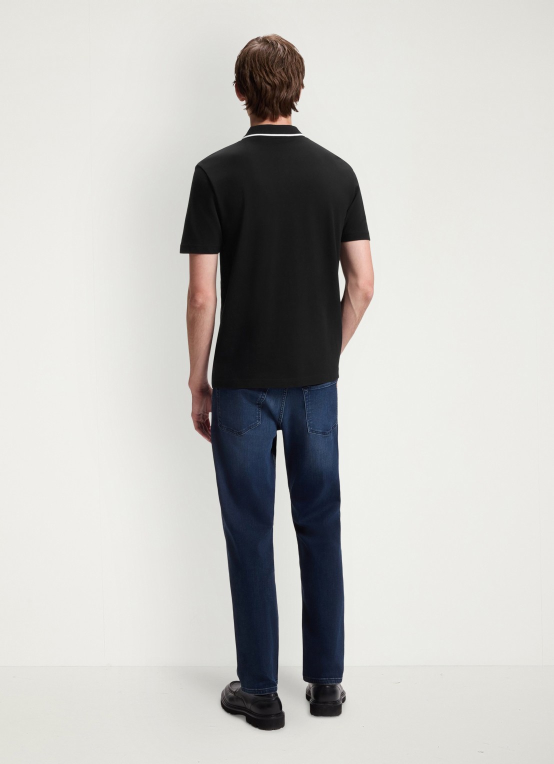 BOSS Regular fit polo met getipte boorden - achterkant 3 zwart