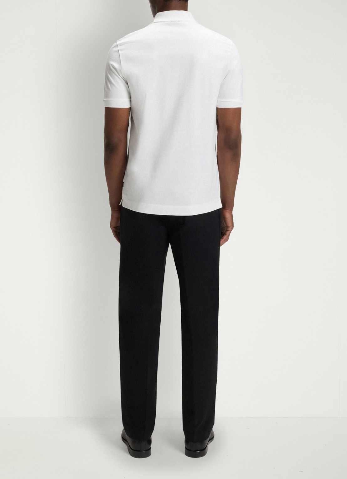 BOSS Regular fit polo met halve rits - achterkant wit