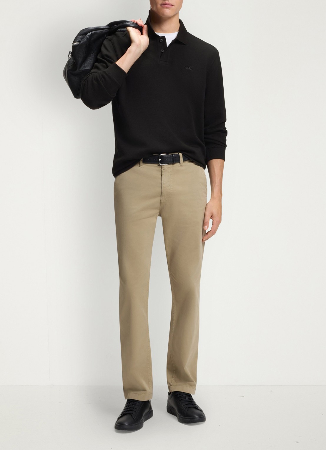 BOSS Regular fit polo met logo - voorkant 7 zwart