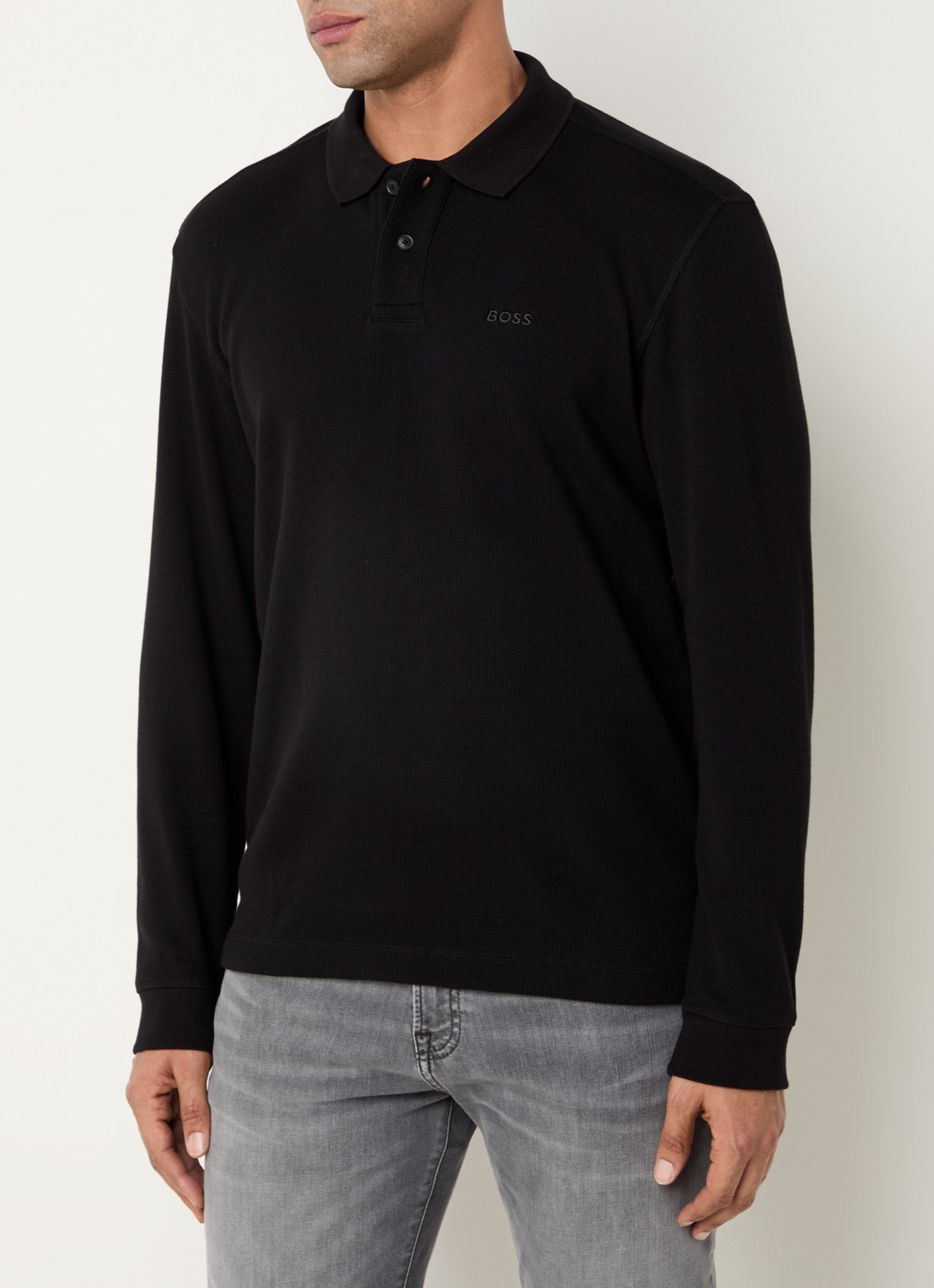 BOSS Regular fit polo met logo - detail 5 zwart