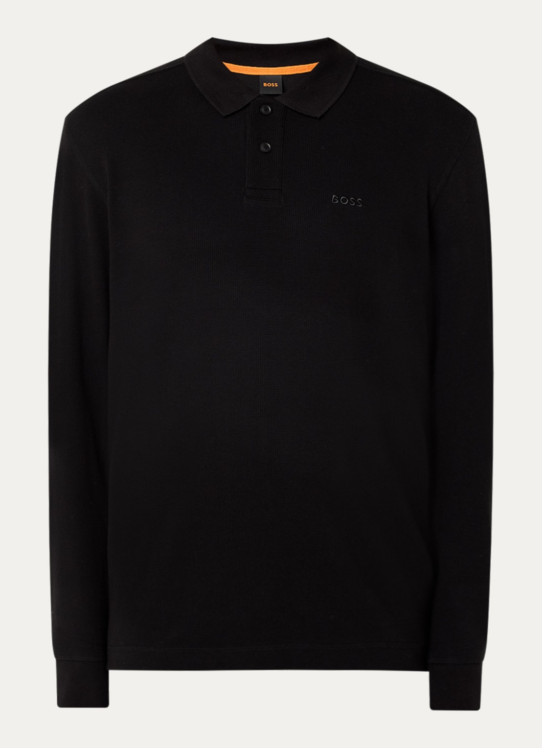 BOSS Regular fit polo met logo - voorkant 8 zwart
