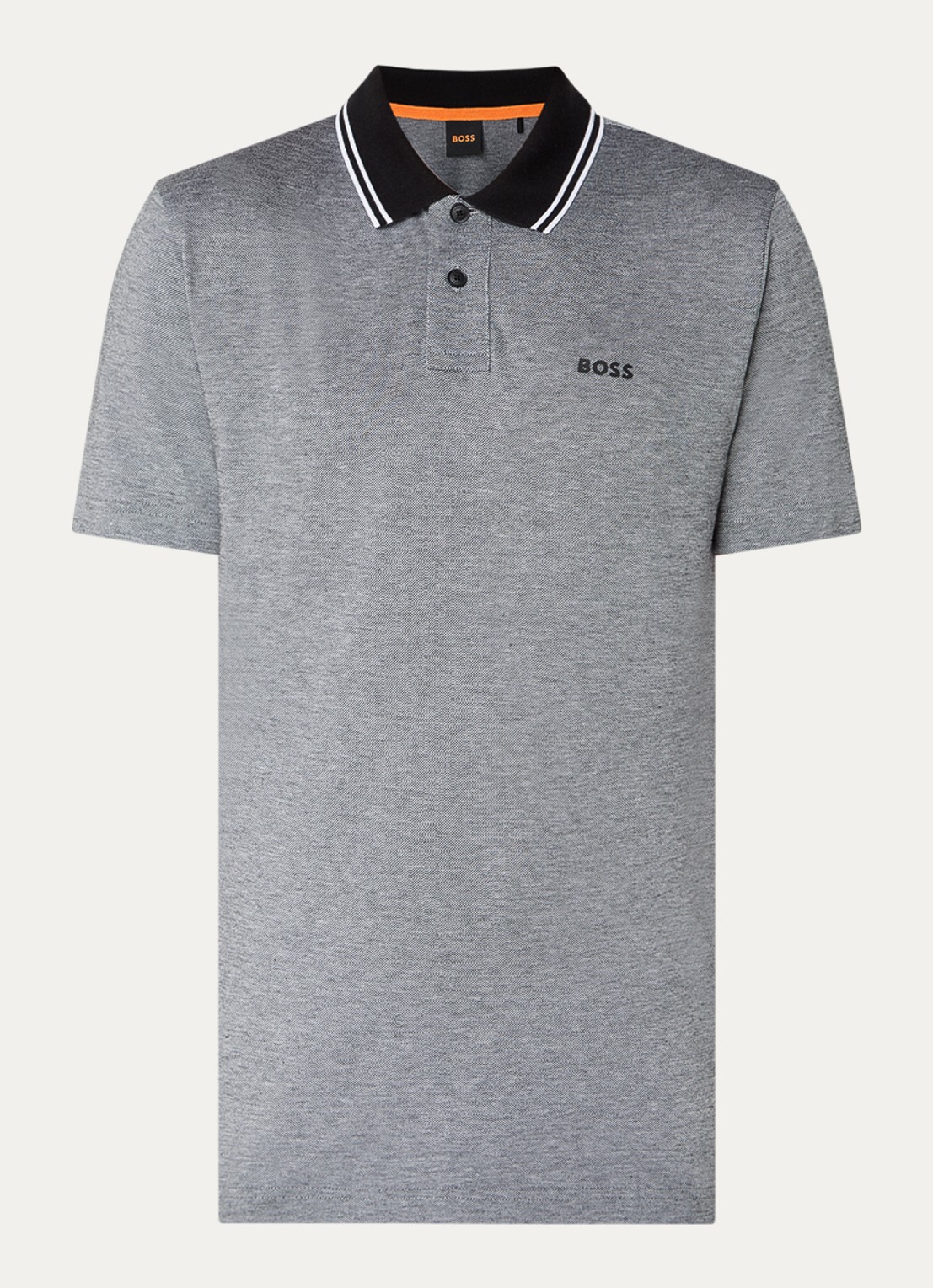 BOSS Regular fit polo met logo - voorkant 9 zwart