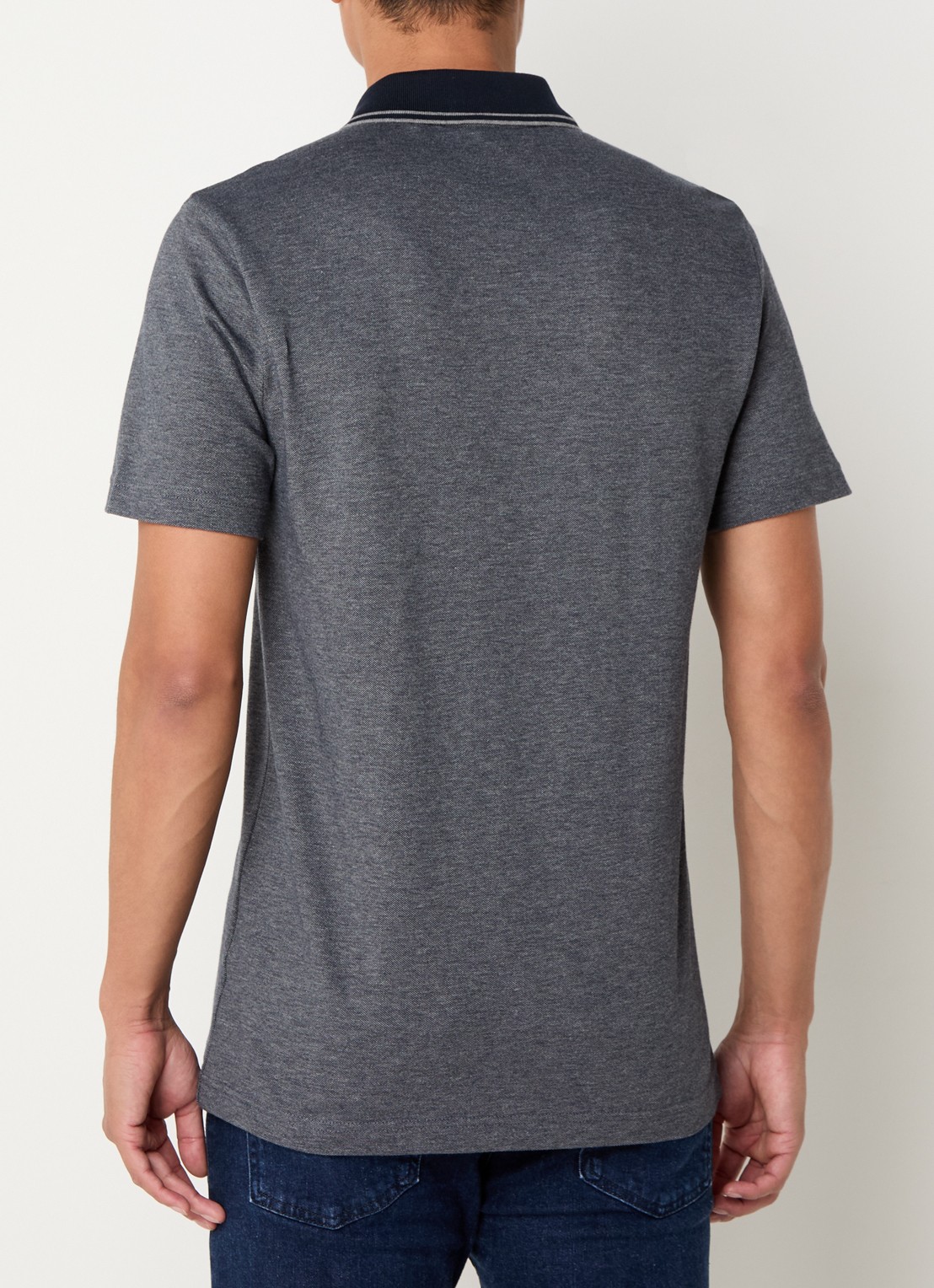 BOSS Regular fit polo met logo - achterkant donkerblauw