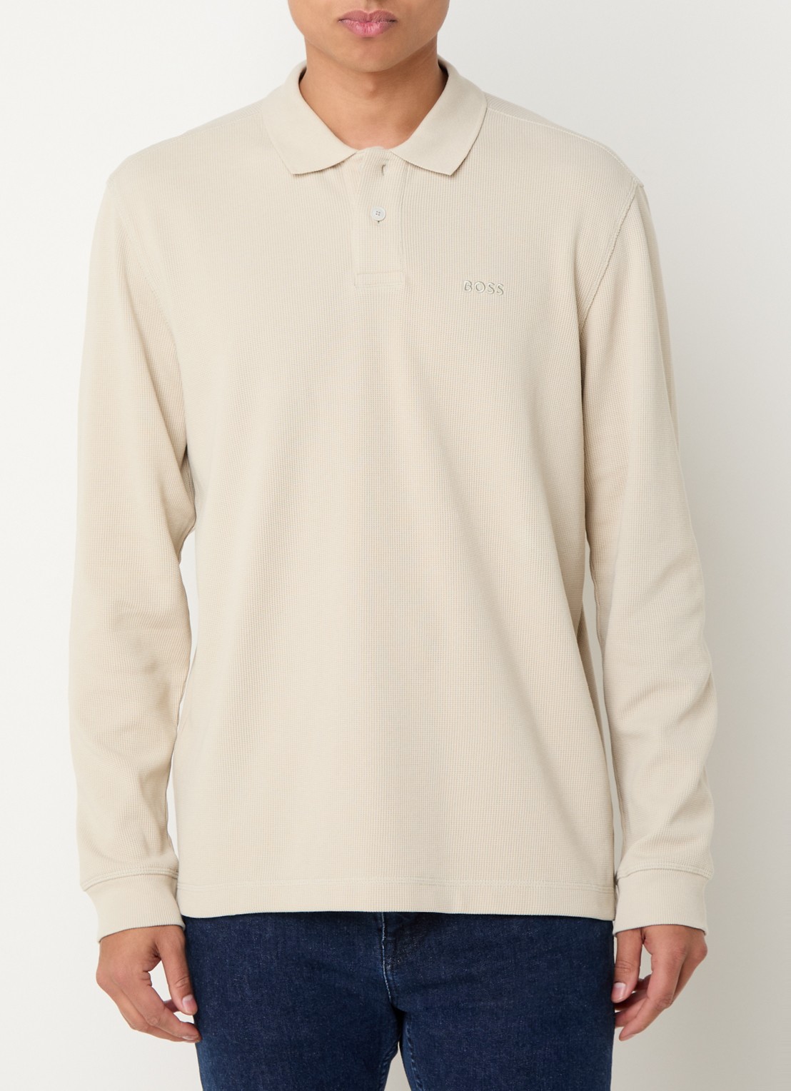 BOSS Regular fit polo met logo - detail 3 beige
