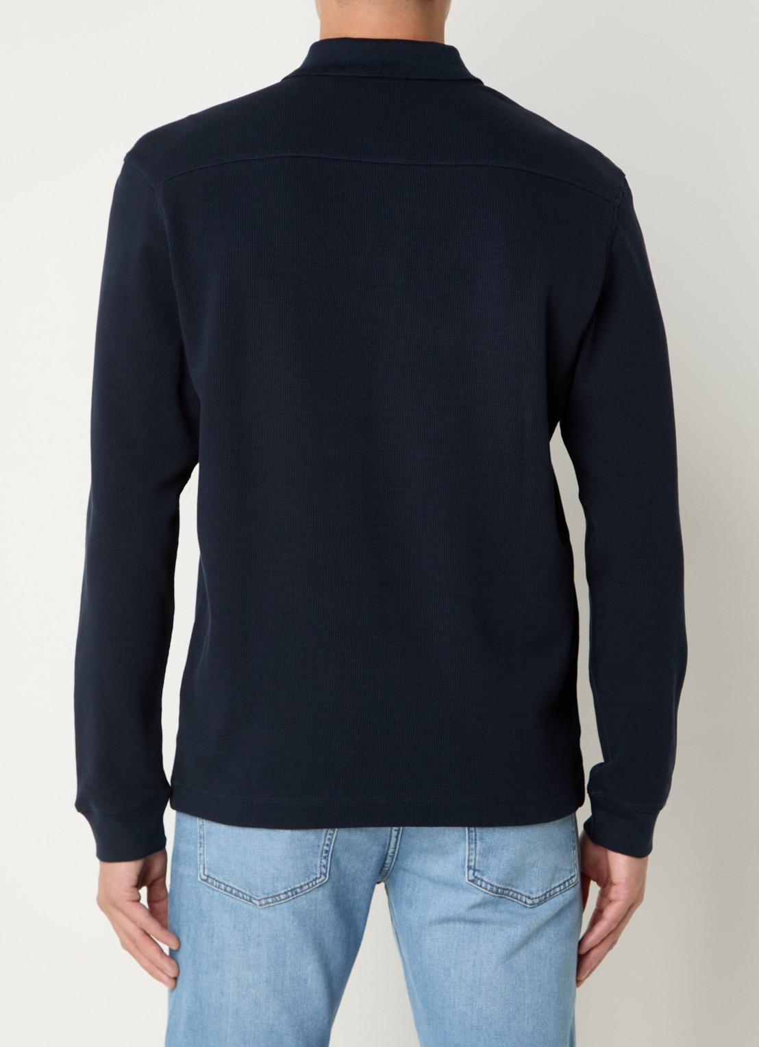 BOSS Regular fit polo met logo - achterkant 3 donkerblauw