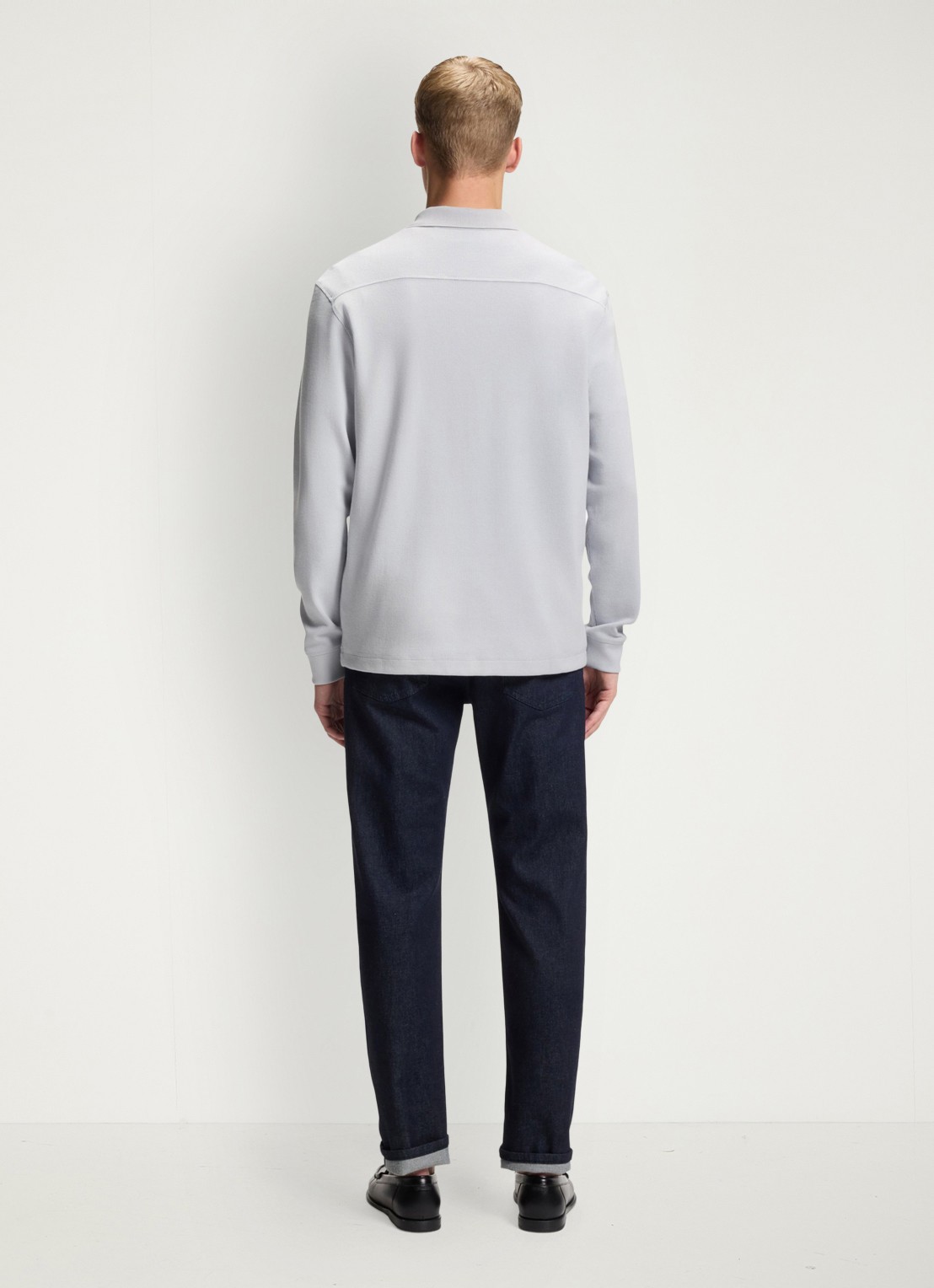 BOSS Regular fit polo met logo - achterkant lichtgrijs