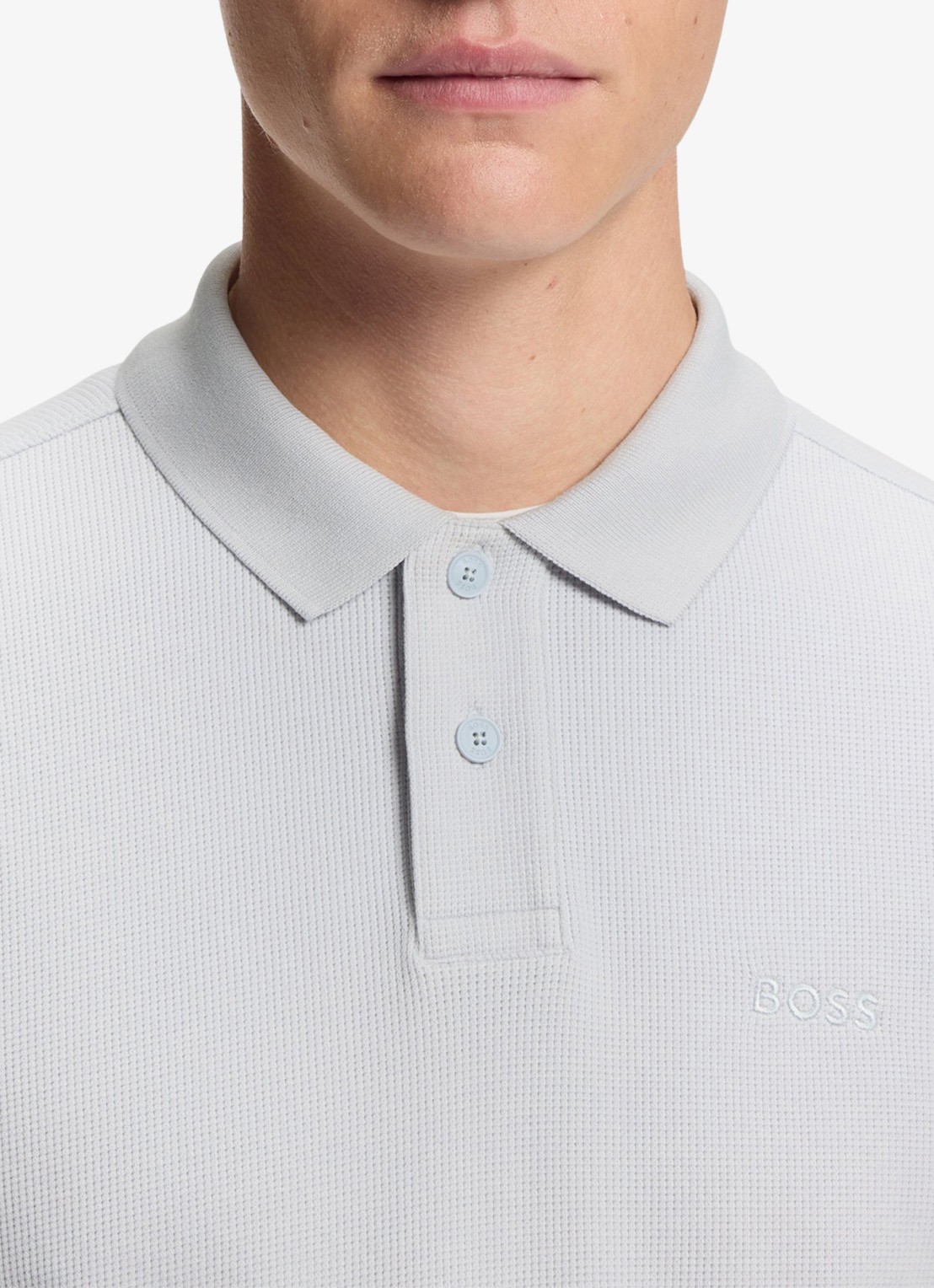 BOSS Regular fit polo met logo - detail 5 lichtgrijs