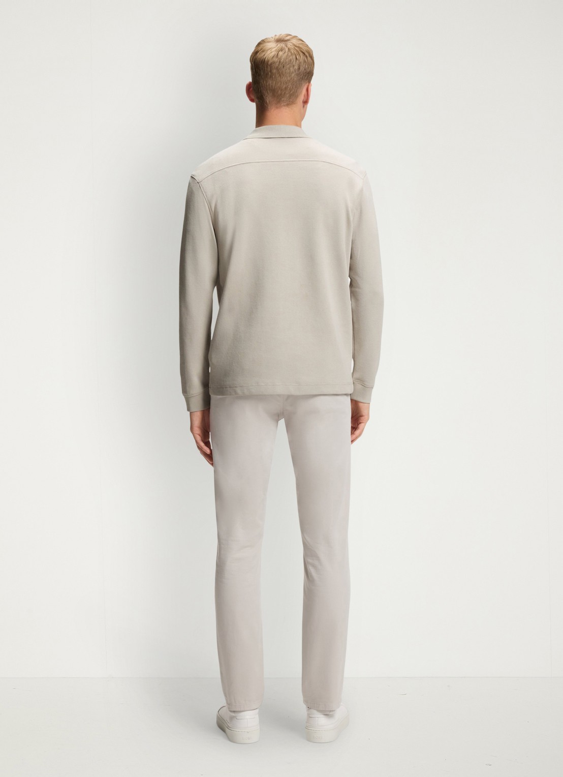 BOSS Regular fit polo met logo - achterkant taupe