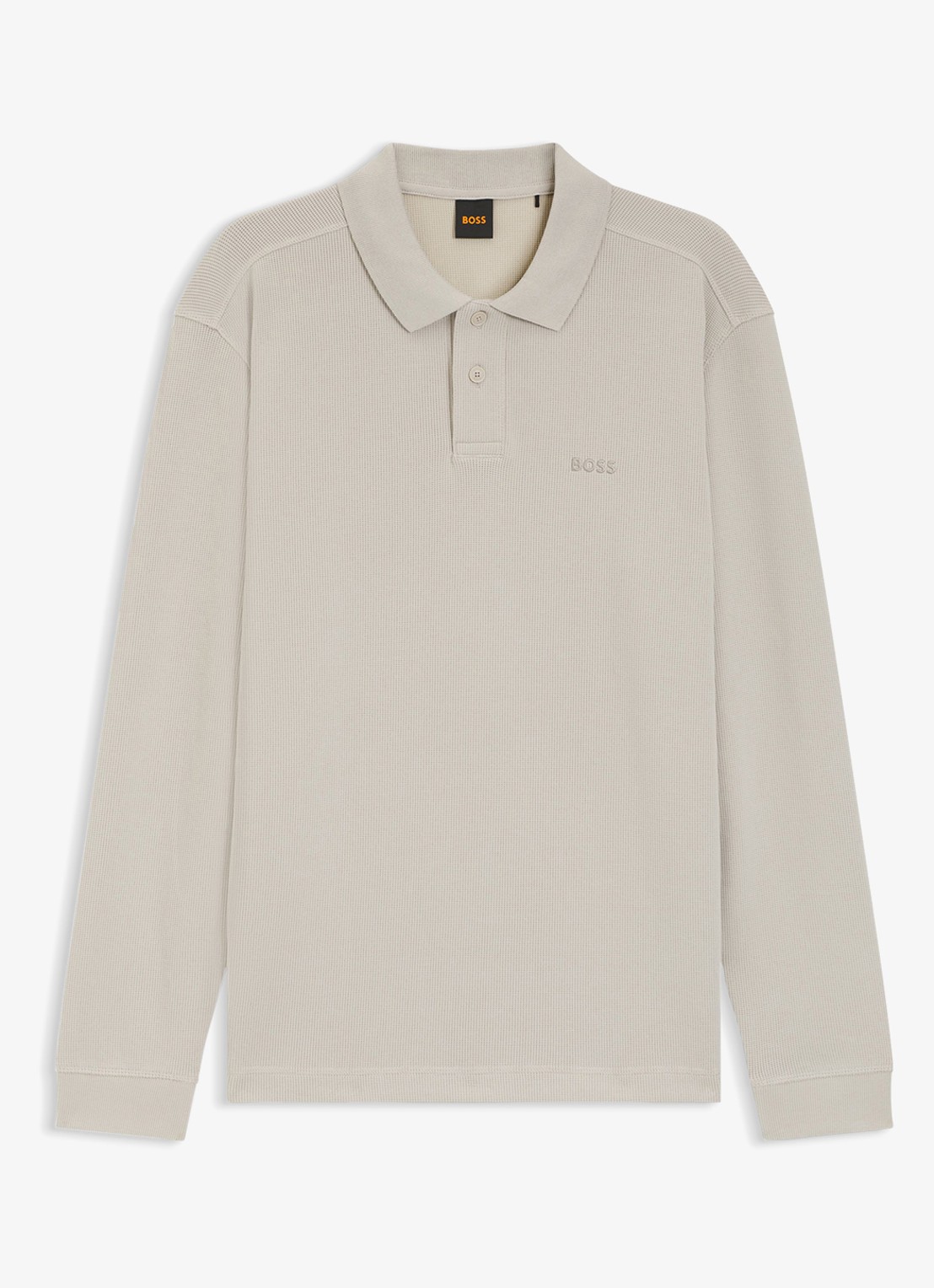 BOSS Regular fit polo met logo - voorkant 4 taupe