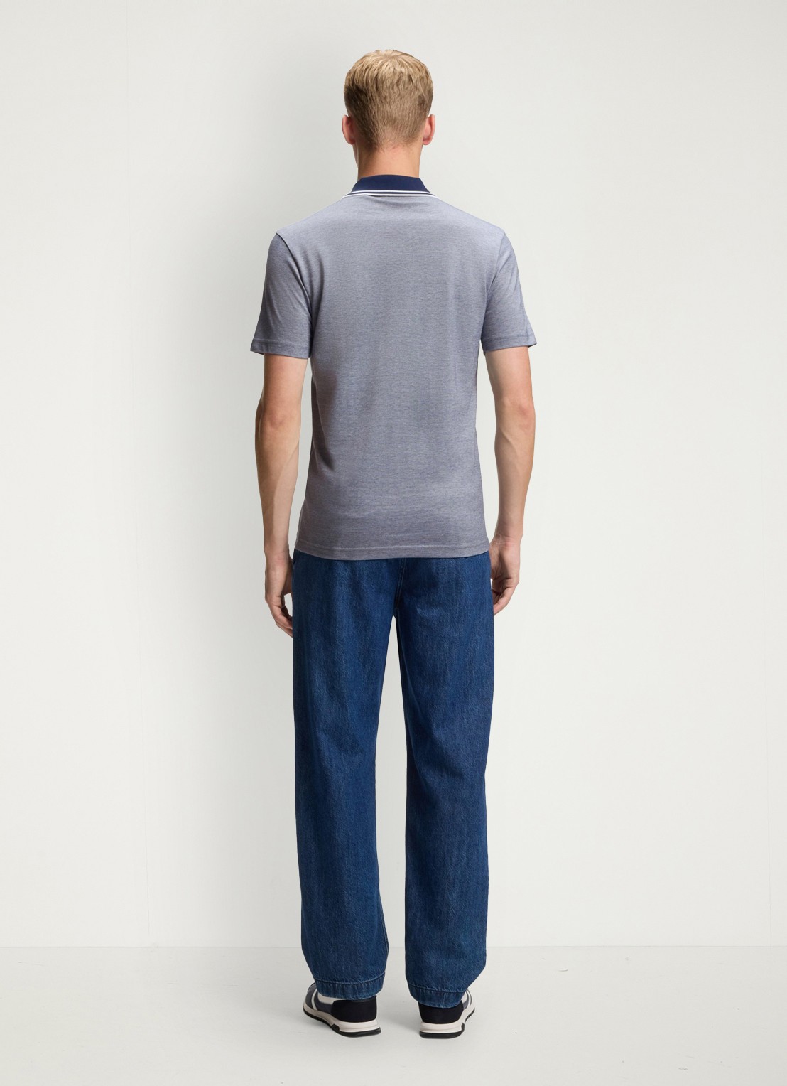 BOSS Regular fit polo met logo - achterkant 3 open blue-464