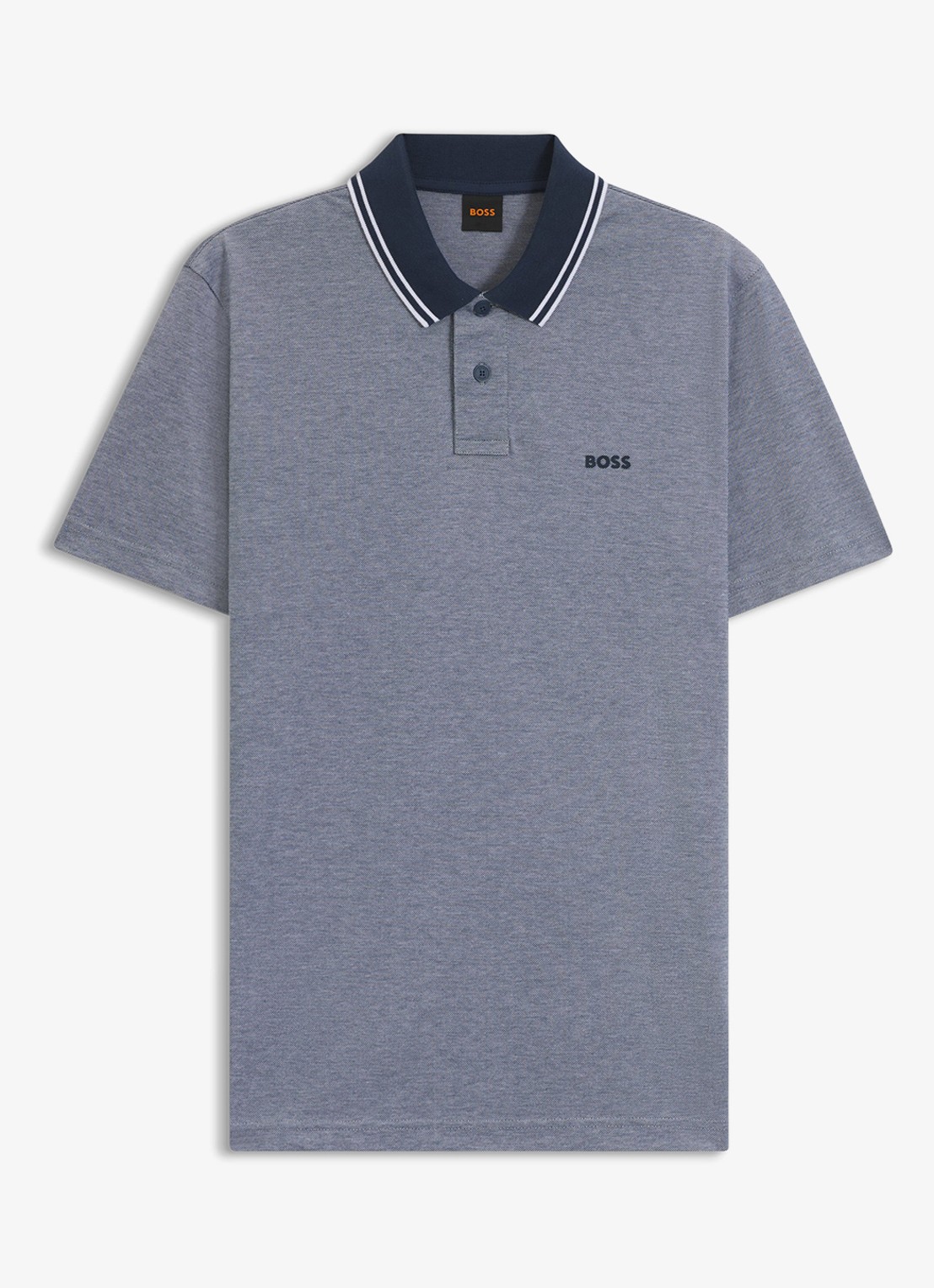 BOSS Regular fit polo met logo - voorkant 4 open blue-464