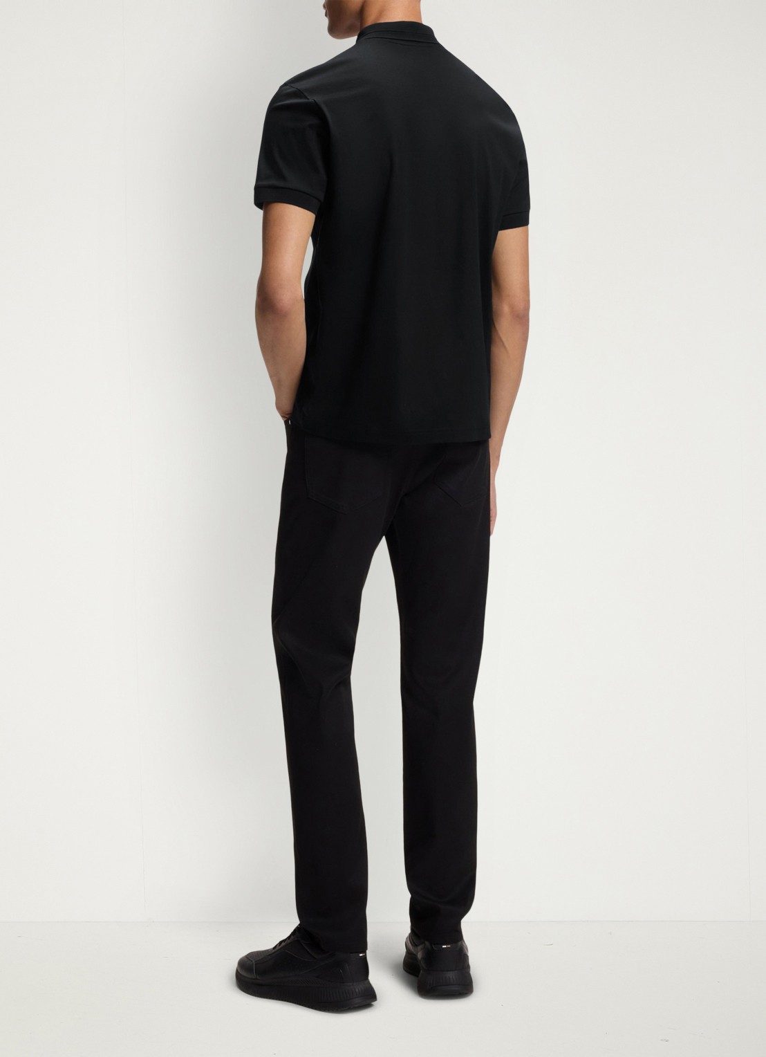 BOSS Regular fit polo met logo - achterkant zwart