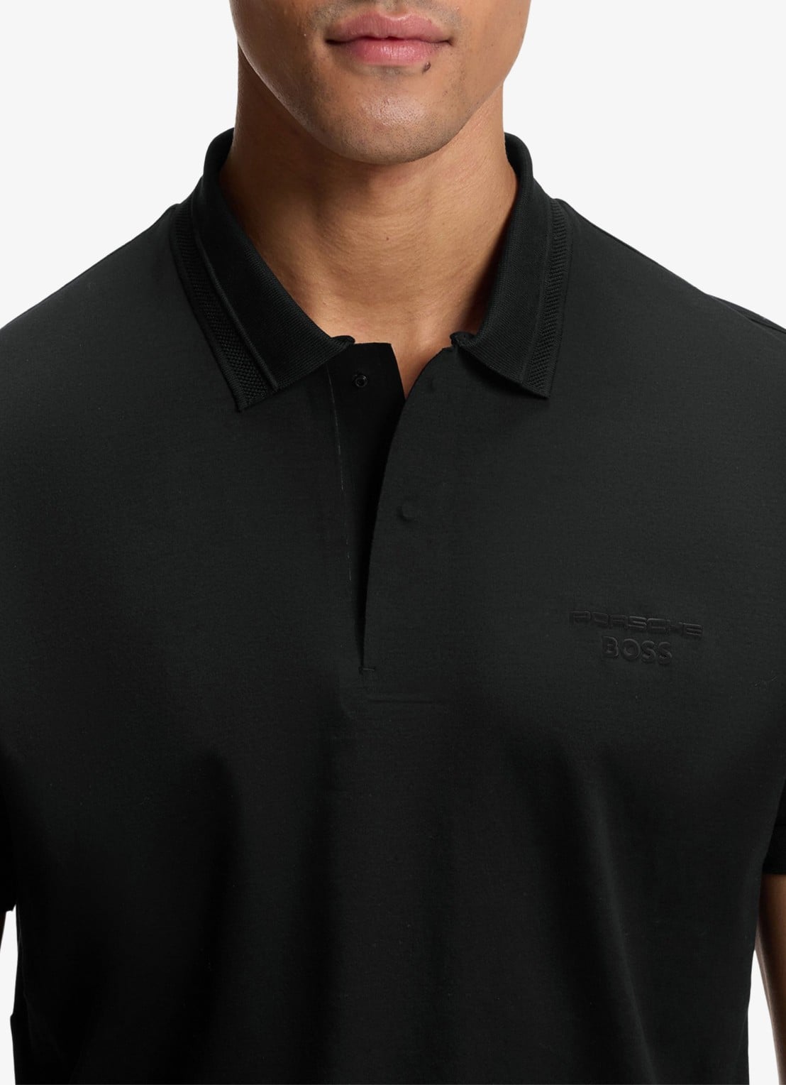 BOSS Regular fit polo met logo - detail 5 zwart