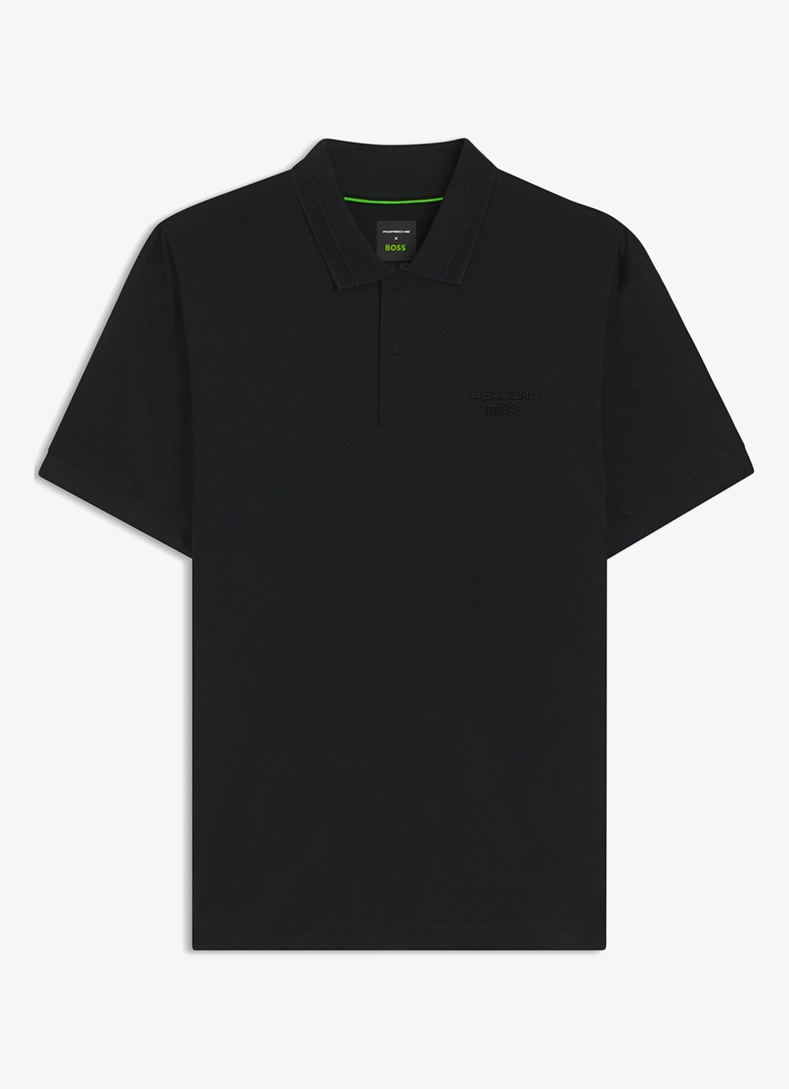 BOSS Regular fit polo met logo - voorkant 2 zwart