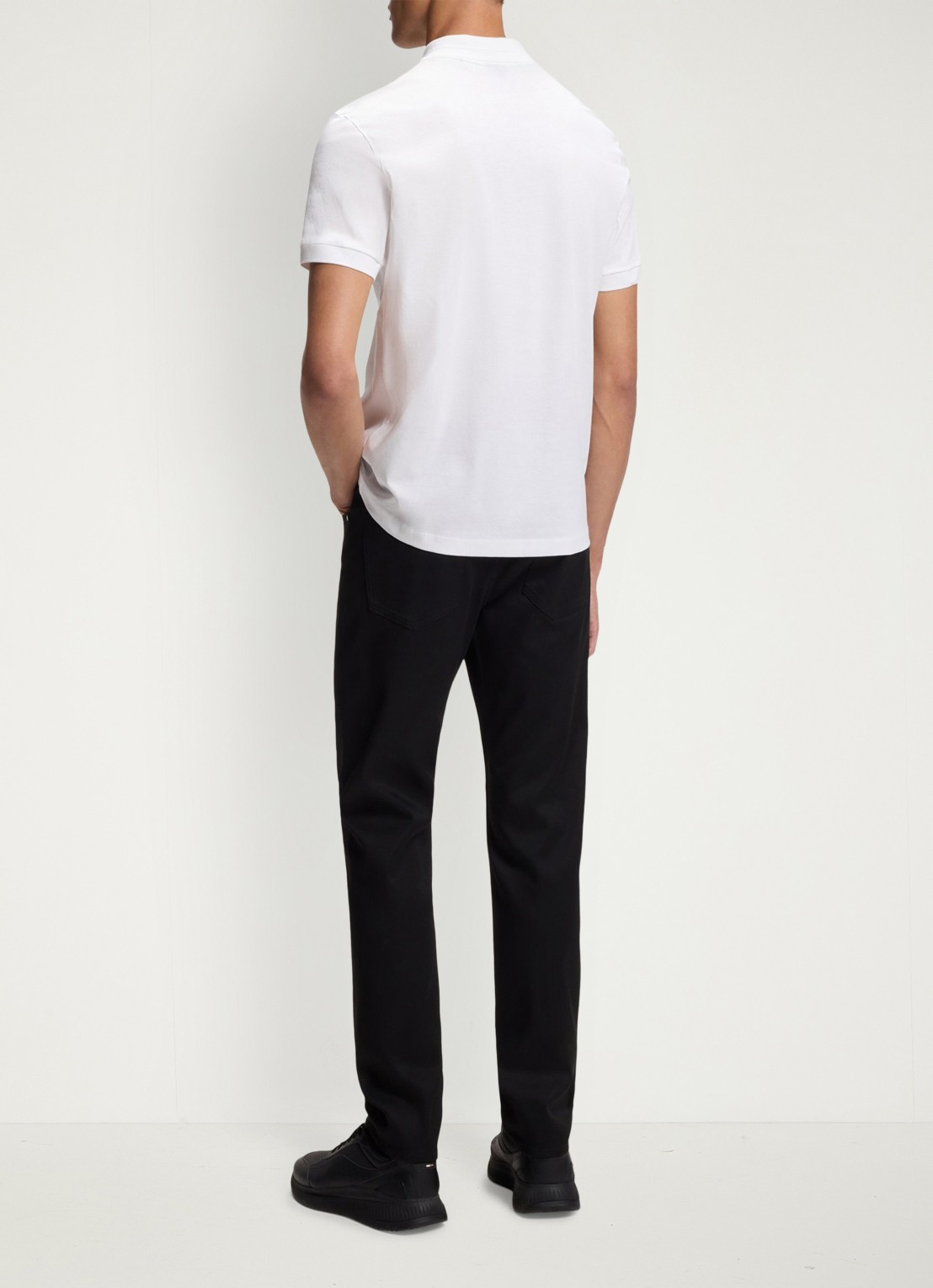 BOSS Regular fit polo met logo - achterkant 3 wit