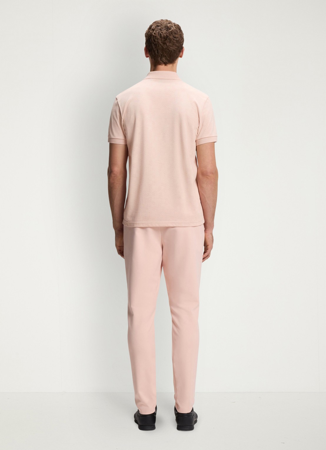 BOSS Regular fit polo met logoprint - achterkant 5 zalmroze