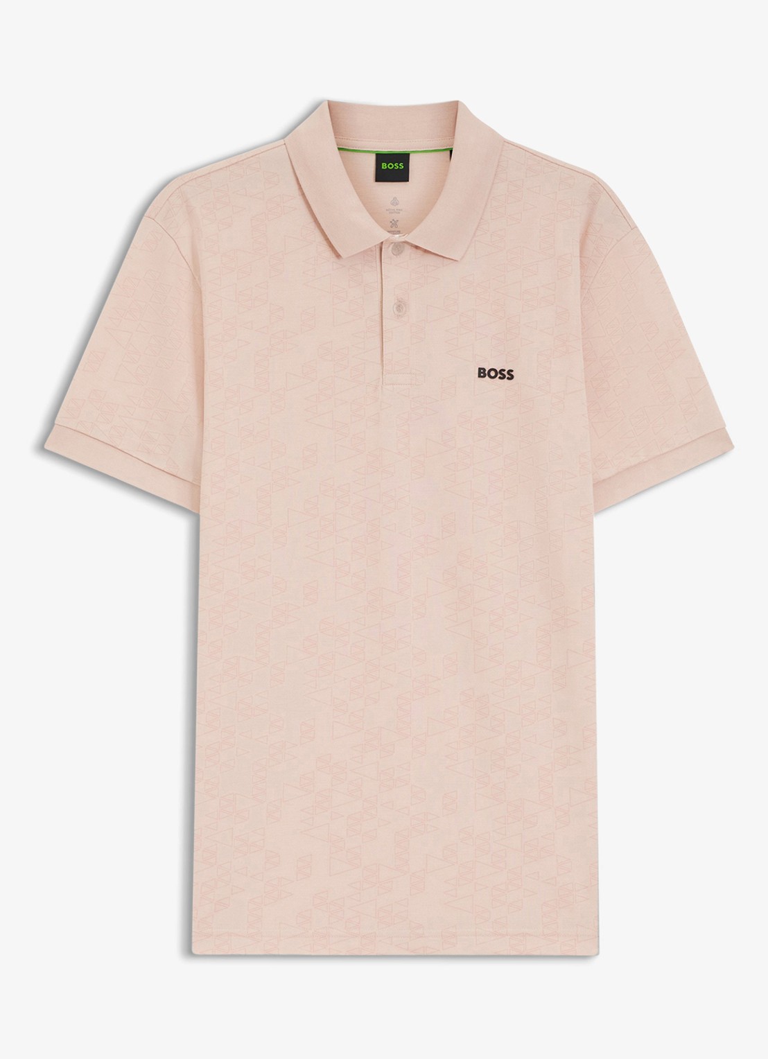 BOSS Regular fit polo met logoprint - voorkant zalmroze