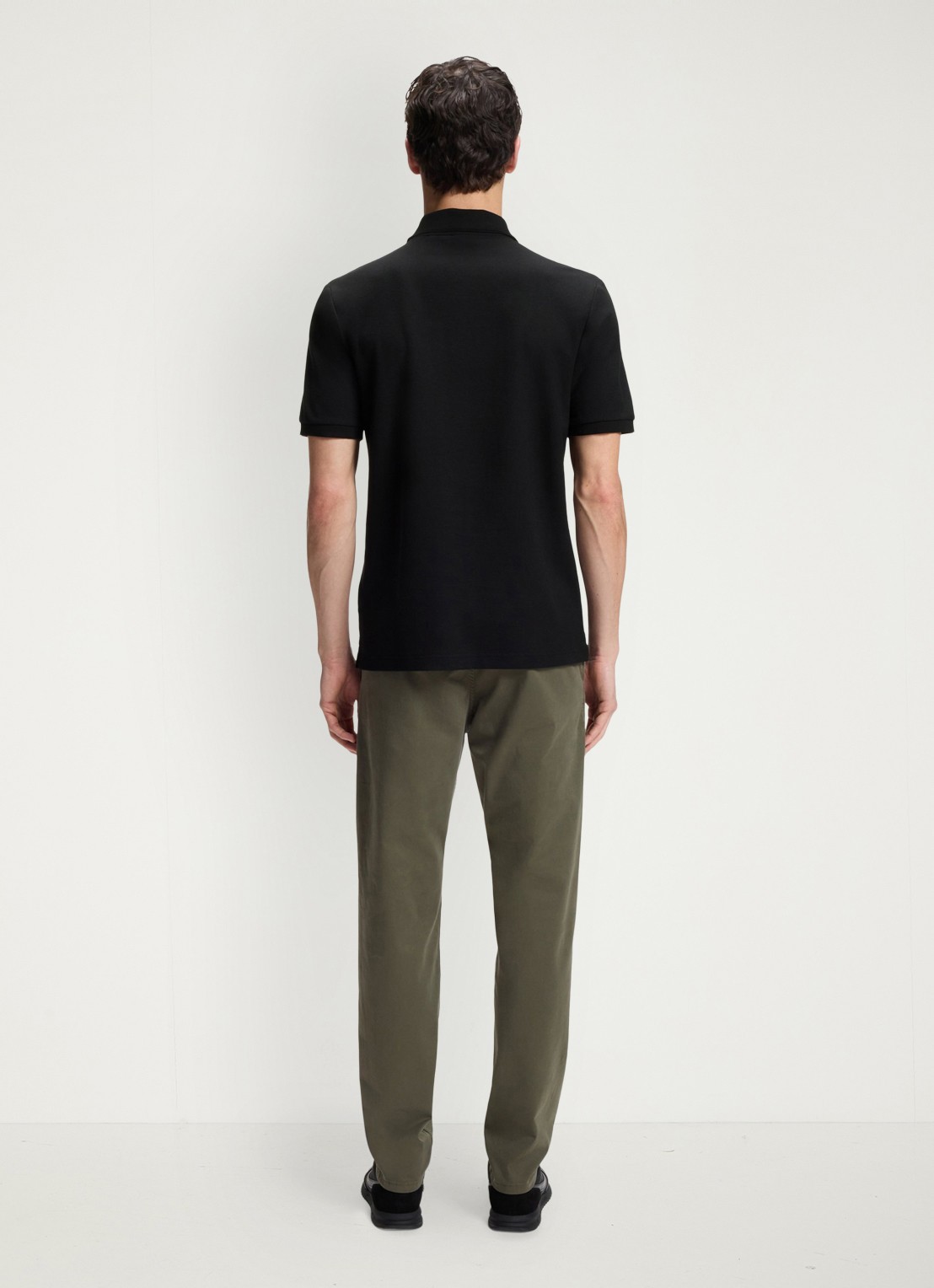 BOSS Regular fit polo van katoen - achterkant 5 zwart