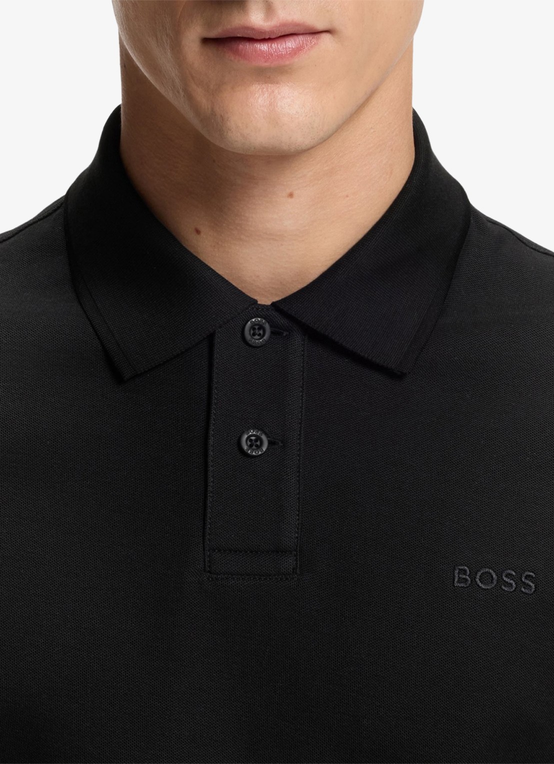 BOSS Regular fit polo van katoen - detail 4 zwart