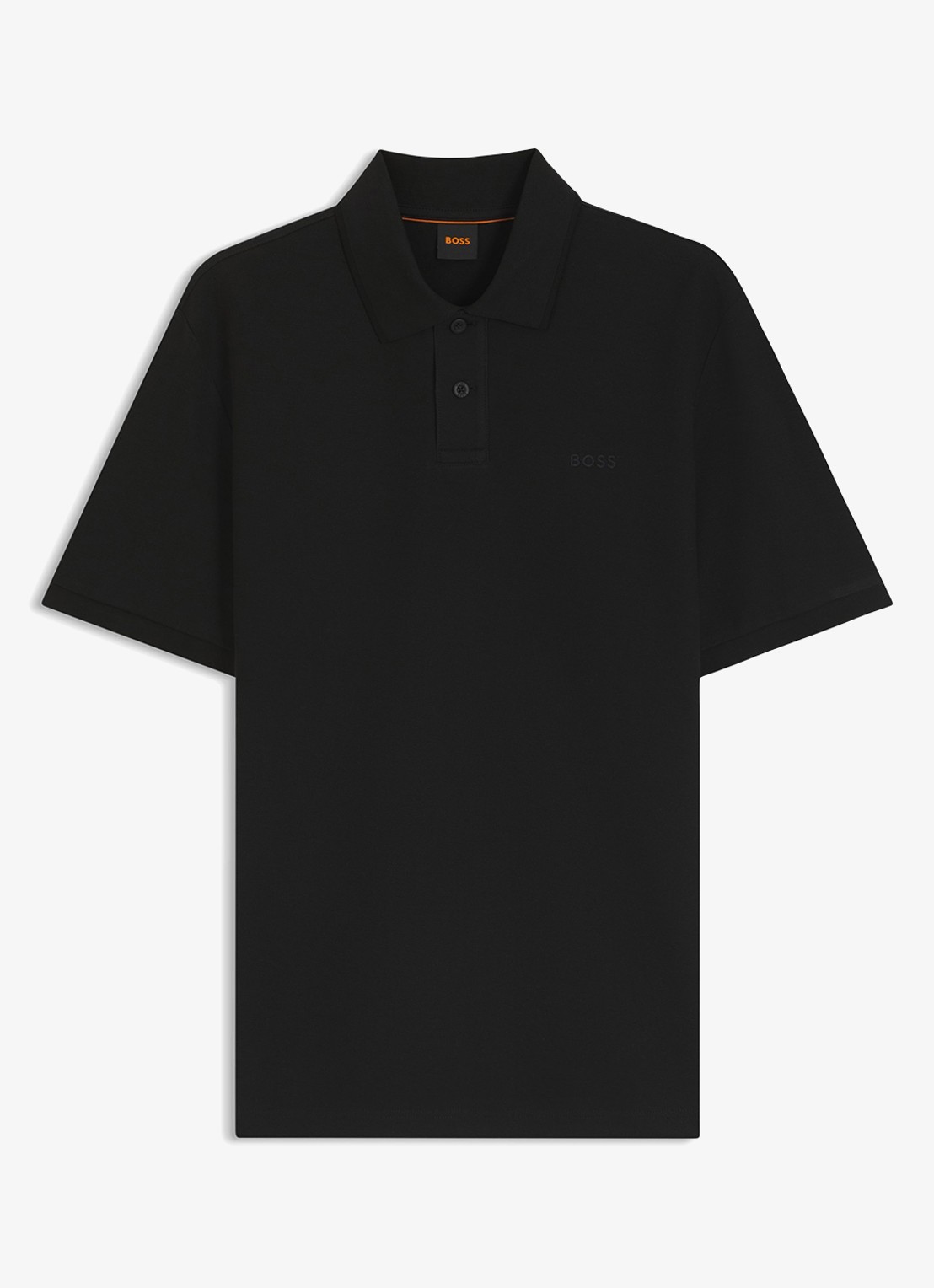 BOSS Regular fit polo van katoen - voorkant zwart