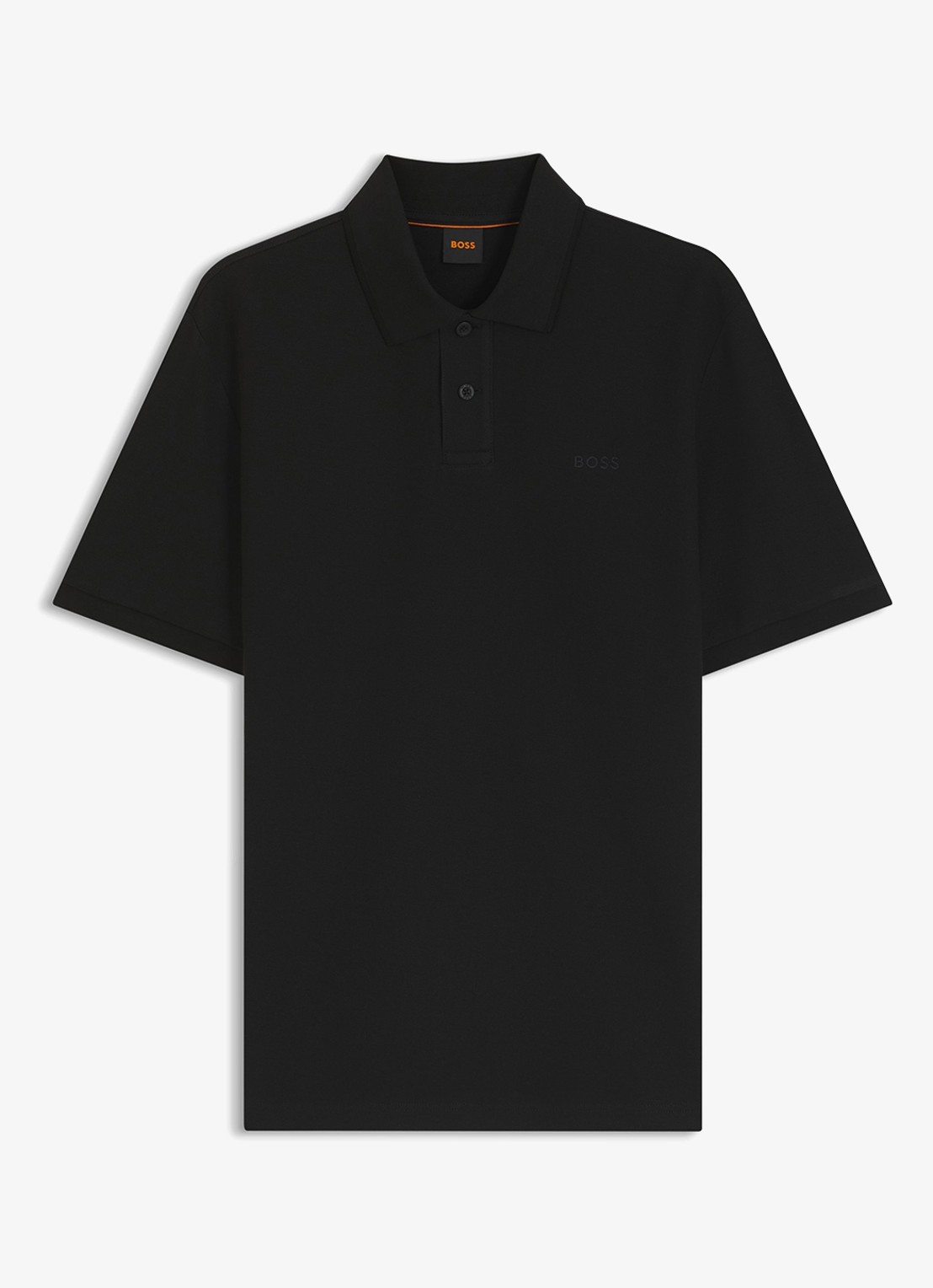 BOSS Regular fit polo van katoen - voorkant zwart