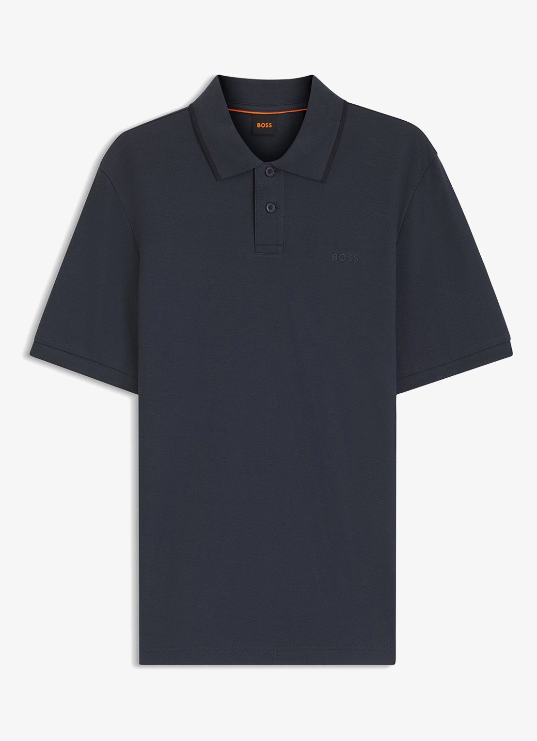BOSS Regular fit polo van katoen - voorkant donkerblauw