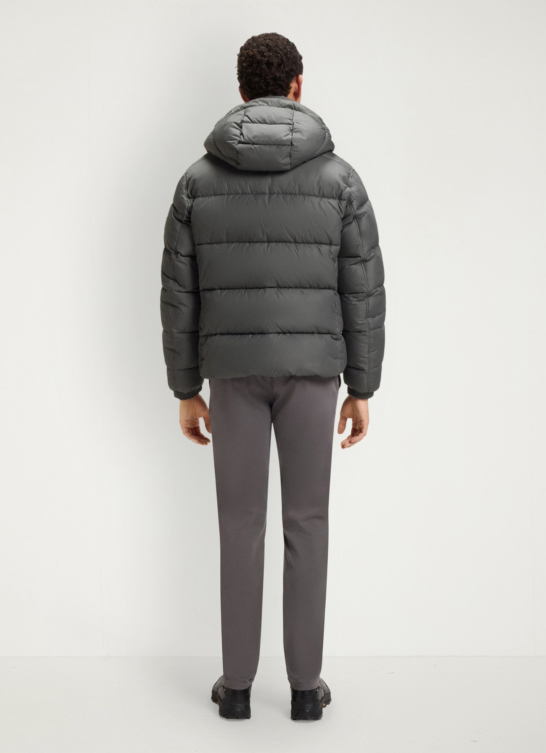 BOSS Regular-fit puffer jack van waterafstotend materiaal - achterkant open grey-062 / grijs