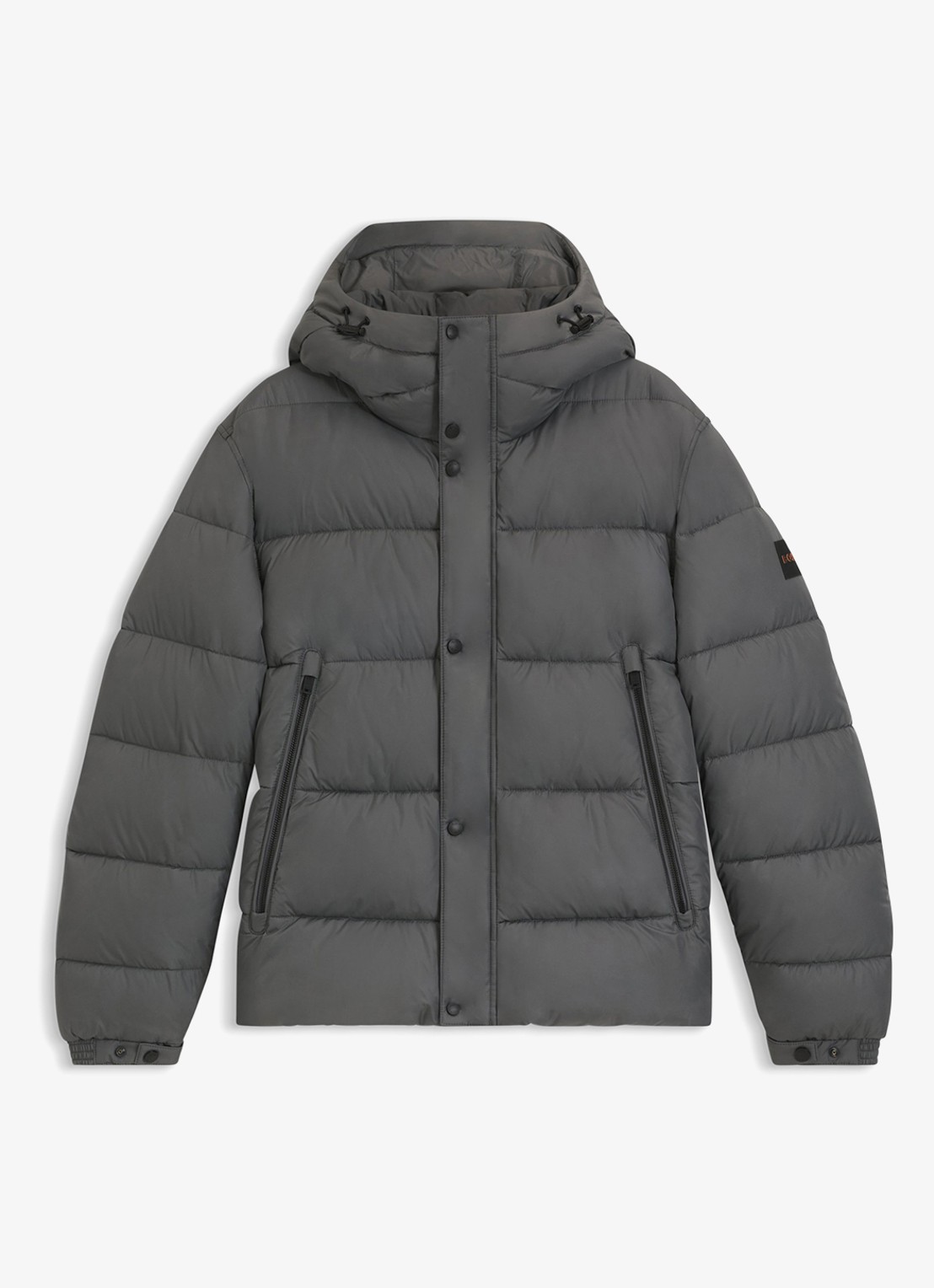 BOSS Regular-fit puffer jack van waterafstotend materiaal - voorkant 2 open grey-062 / grijs