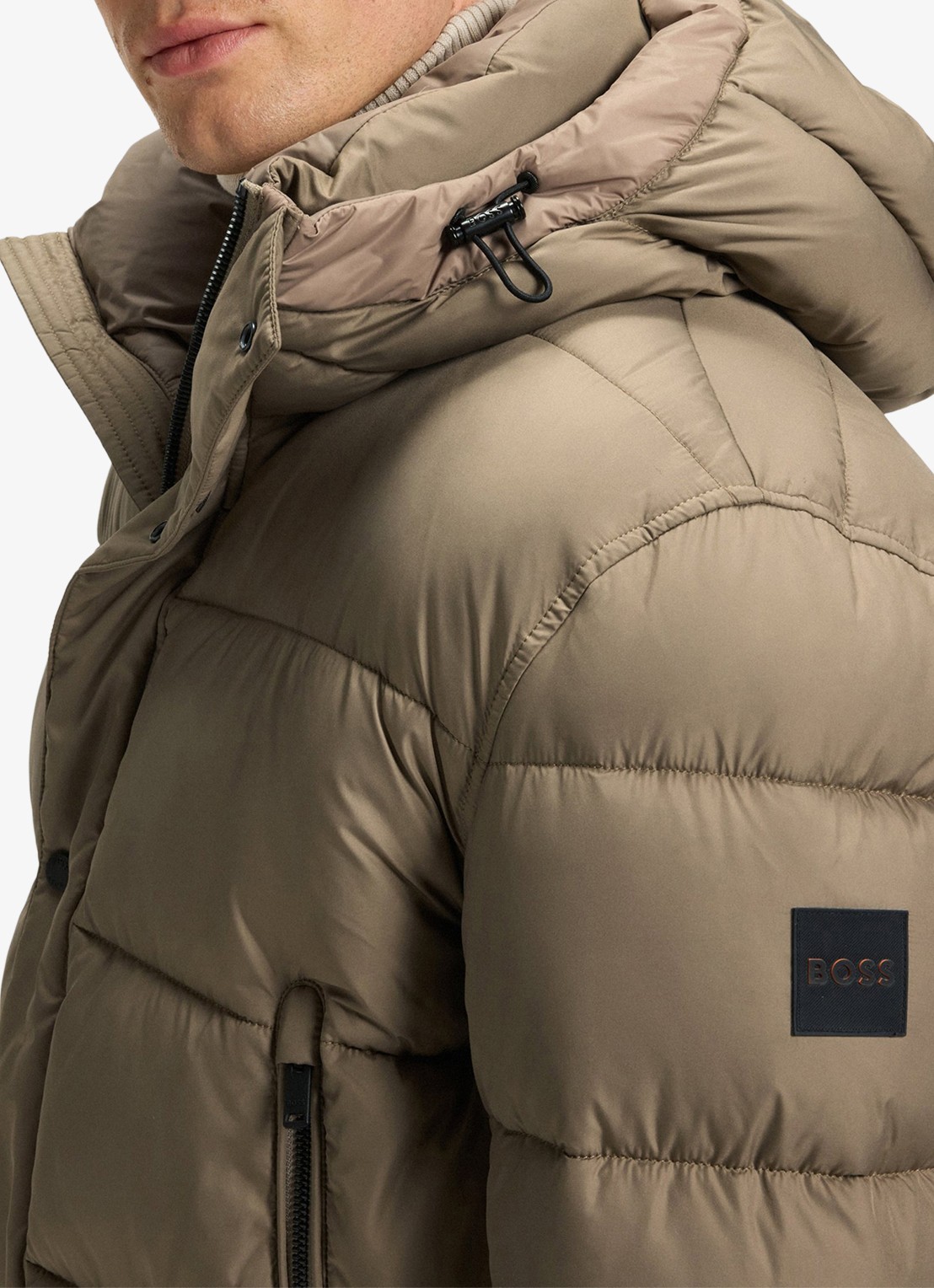 BOSS Regular-fit puffer jack van waterafstotend materiaal - detail 5 open green-346