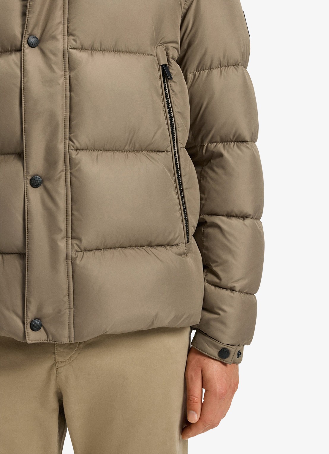 BOSS Regular-fit puffer jack van waterafstotend materiaal - detail 6 open green-346