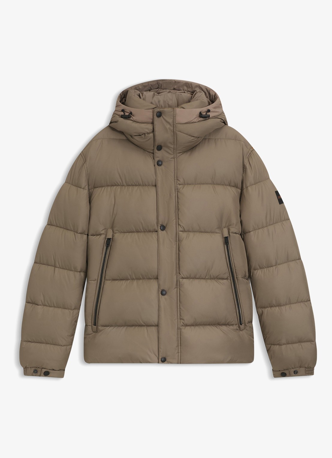 BOSS Regular-fit puffer jack van waterafstotend materiaal - voorkant 2 open green-346