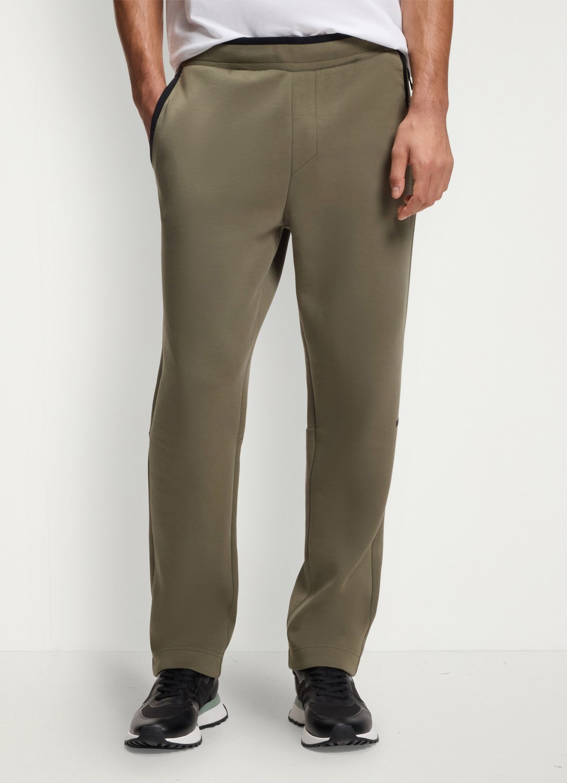 BOSS Regular-fit trainingsbroek van superzacht stretchmateriaal - detail 4 beige