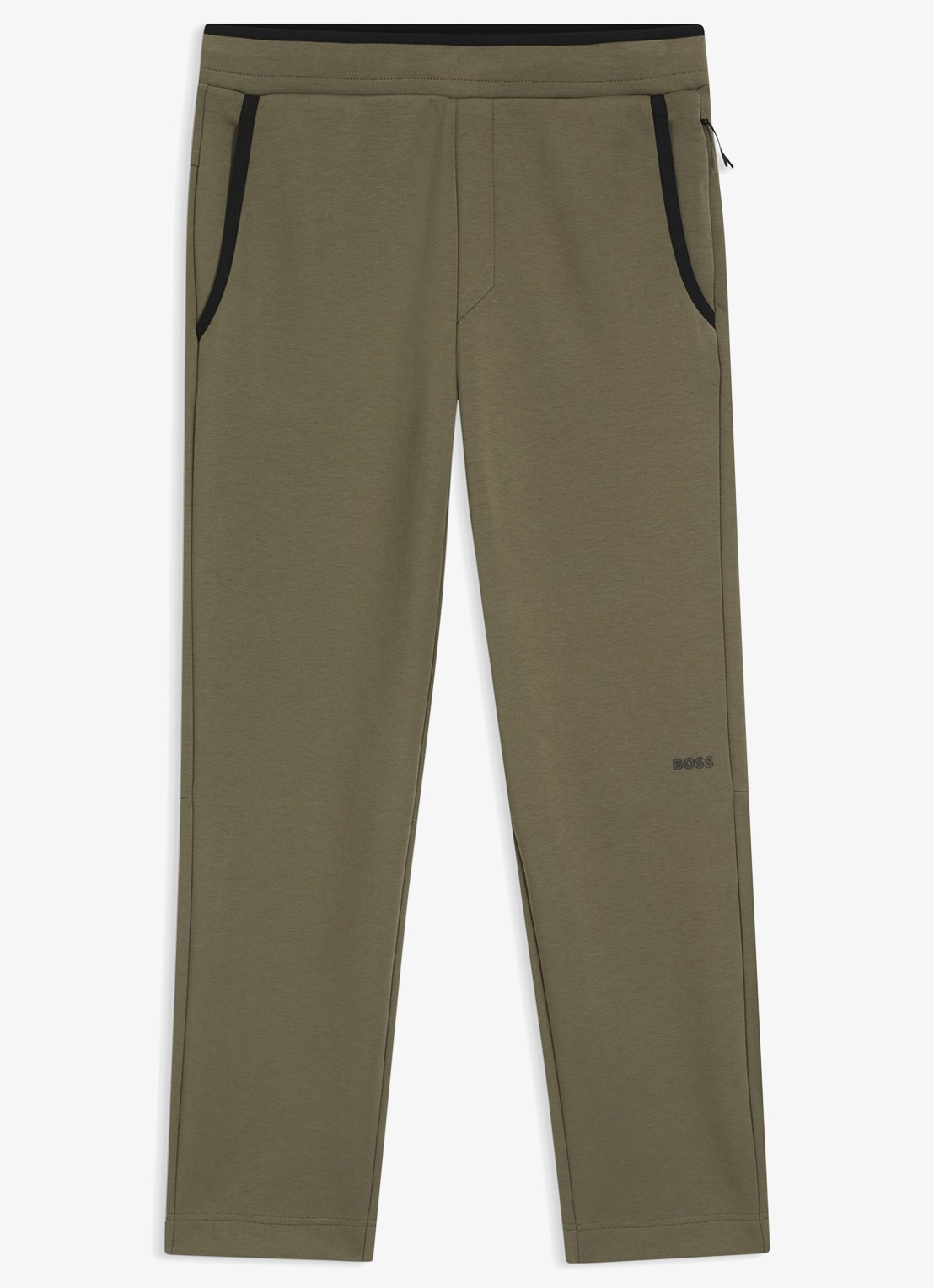BOSS Regular-fit trainingsbroek van superzacht stretchmateriaal - voorkant beige