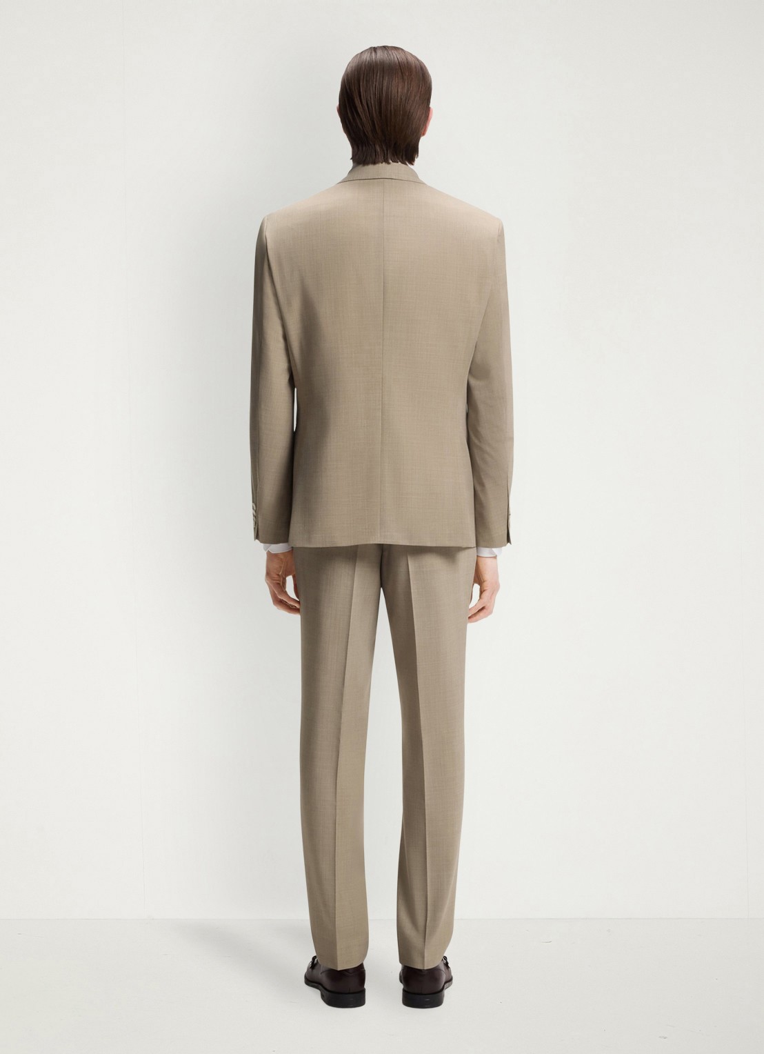 BOSS Regular-fit tweedelig pak van onderhoudsvriendelijk materiaal - achterkant 8 beige/khaki-250