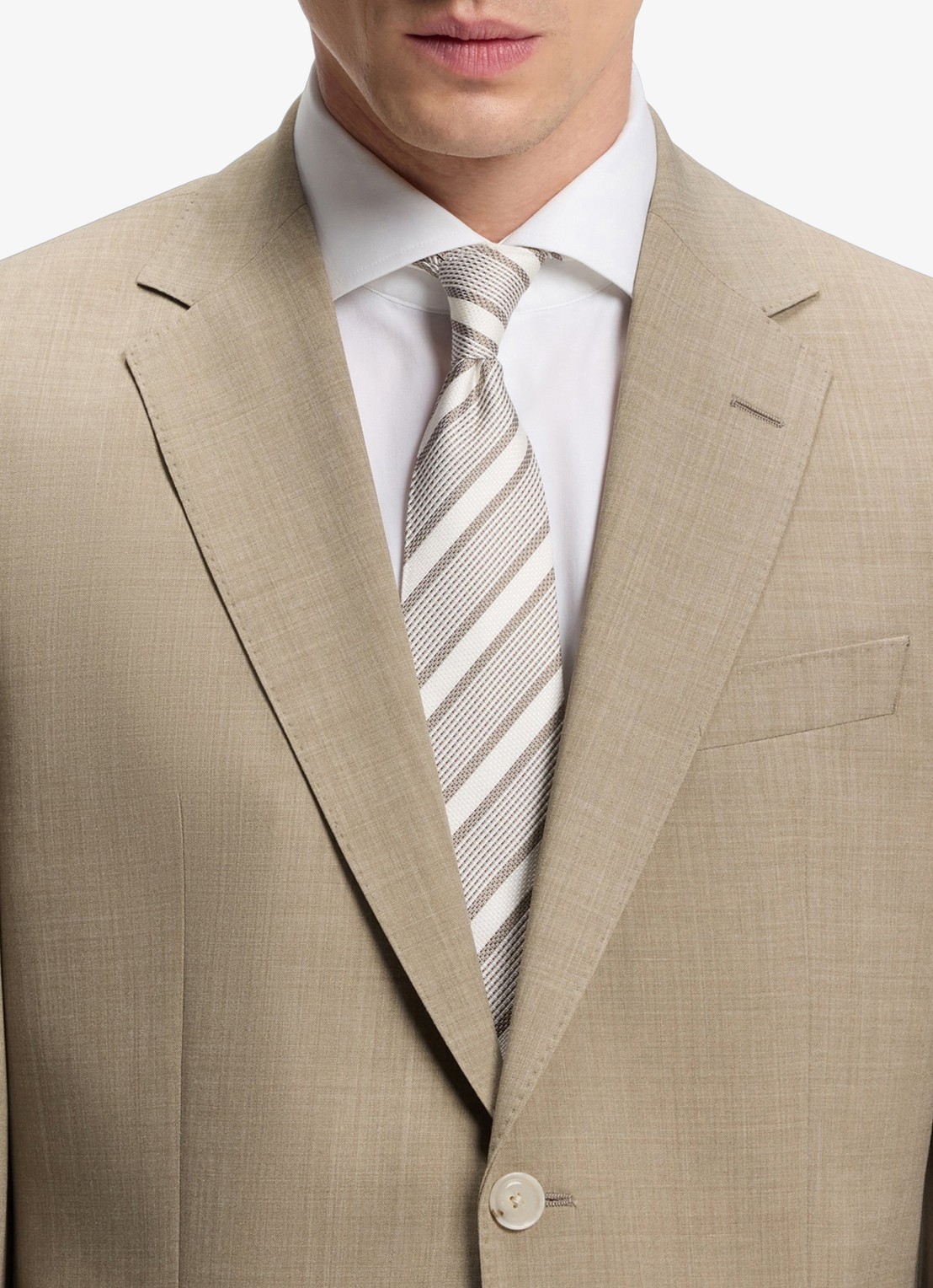 BOSS Regular-fit tweedelig pak van onderhoudsvriendelijk materiaal - detail 2 beige/khaki-250
