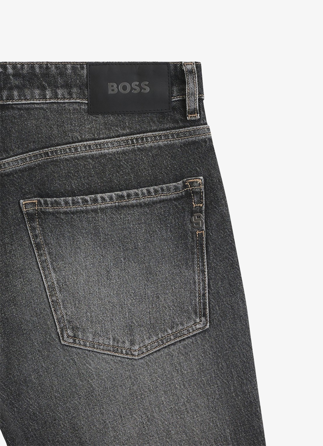 BOSS Relaxed fit jeans met steekzakken - detail 5 donkergrijs