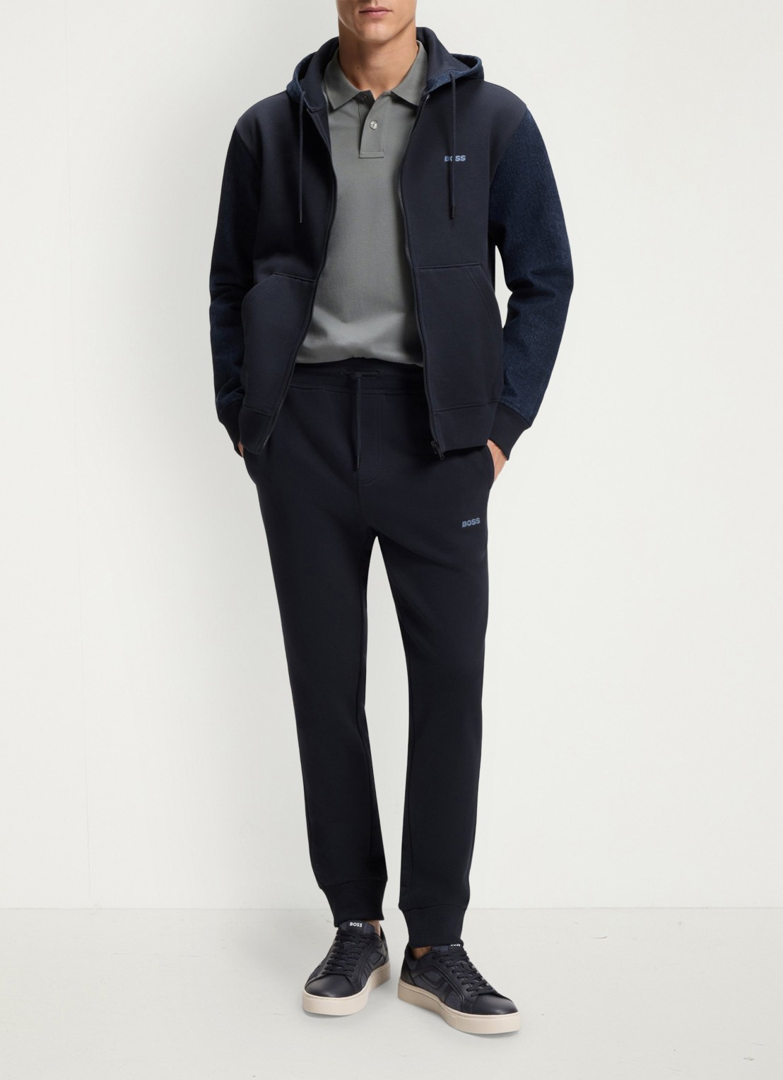 BOSS Relaxed fit trainingspak met logo - detail 3 donkerblauw