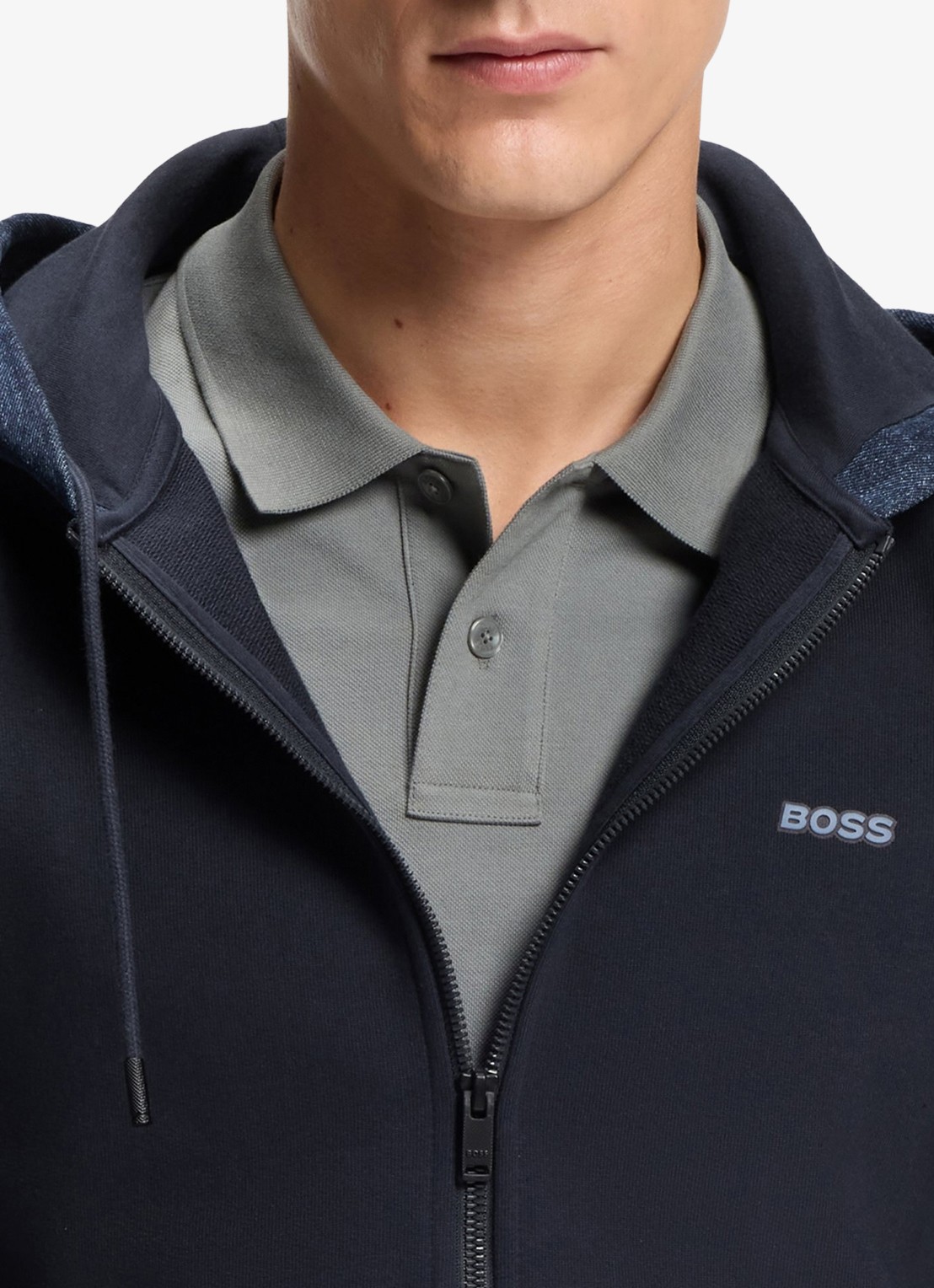 BOSS Relaxed fit trainingspak met logo - detail 4 donkerblauw