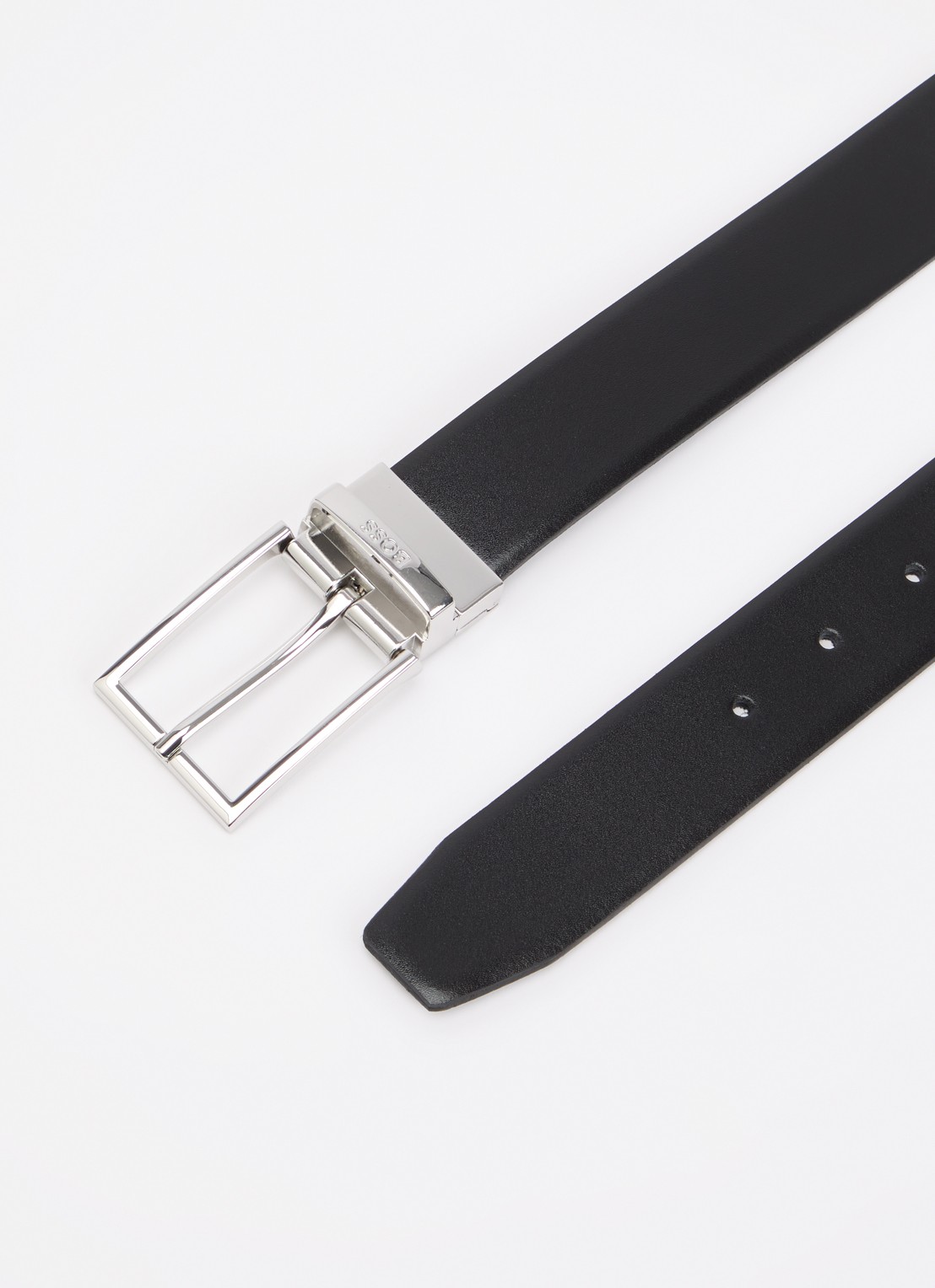 BOSS Reversible riem van leer  - detail 6 zwart