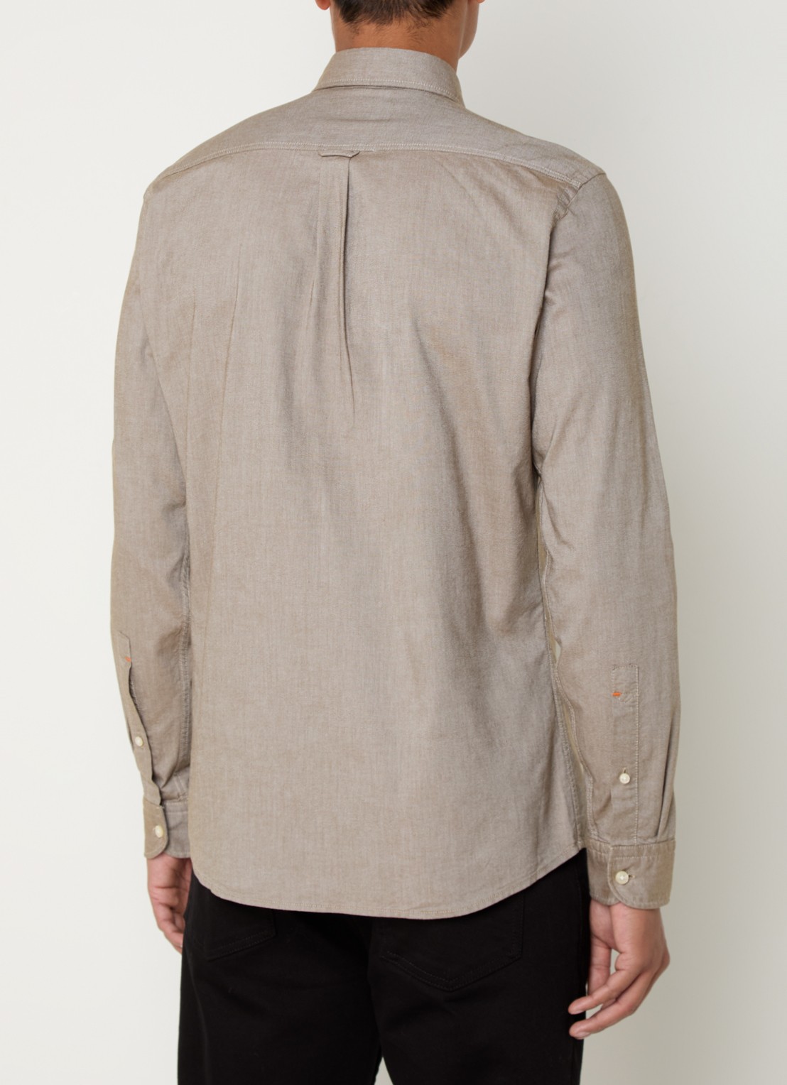 BOSS Rickert regular fit overhemd van  katoen - achterkant 4 donkerbeige
