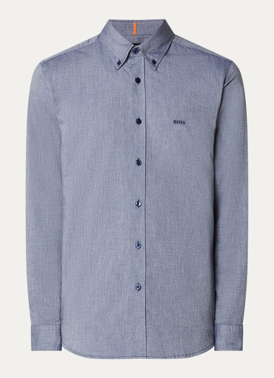 BOSS Rickert regular fit overhemd van  katoen - voorkant indigo