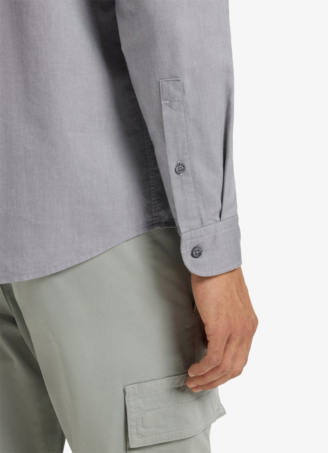 BOSS Rickert regular fit overhemd van  katoen - detail 3 lichtgrijs