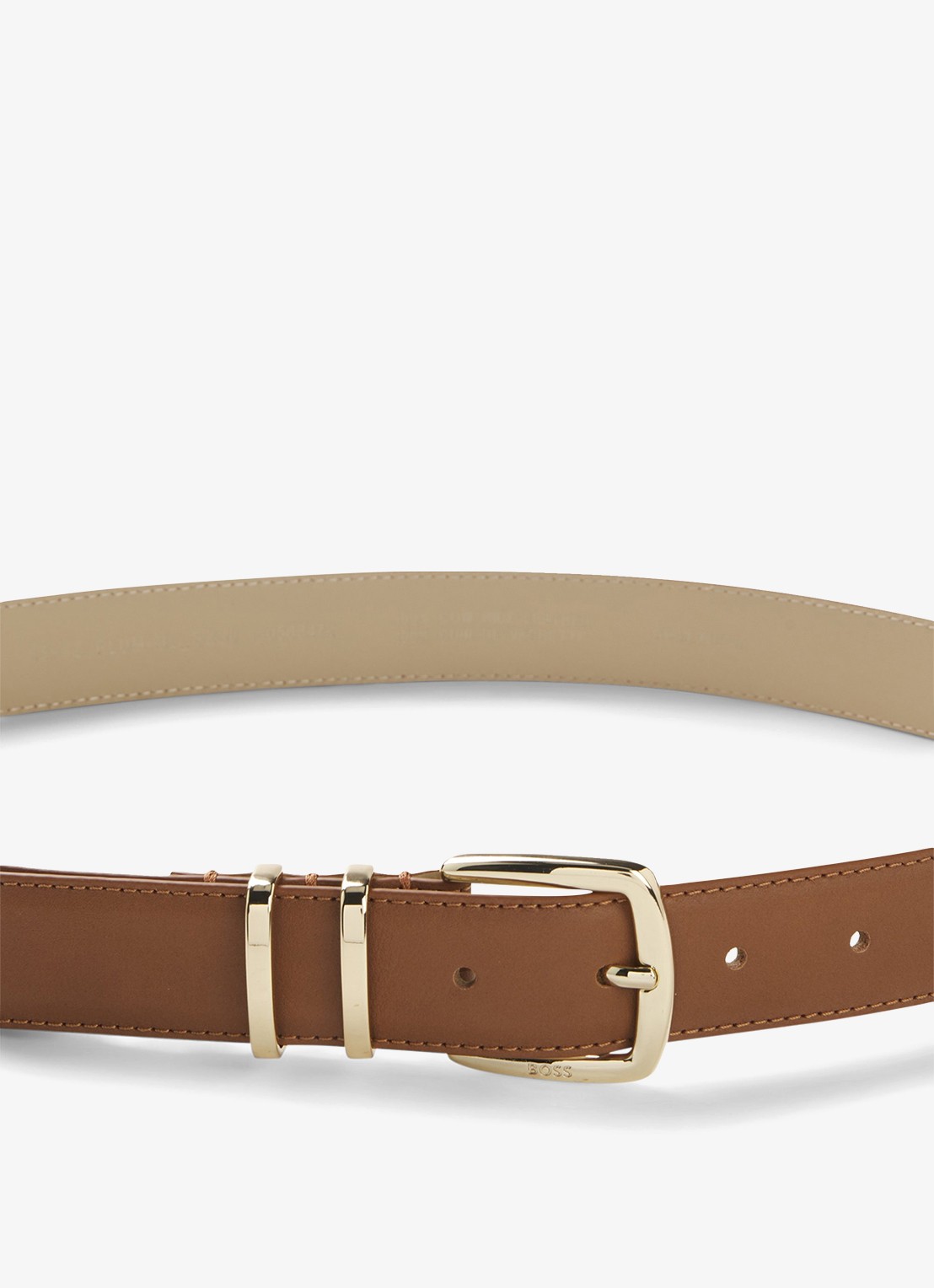 BOSS Riem van leer - detail camel