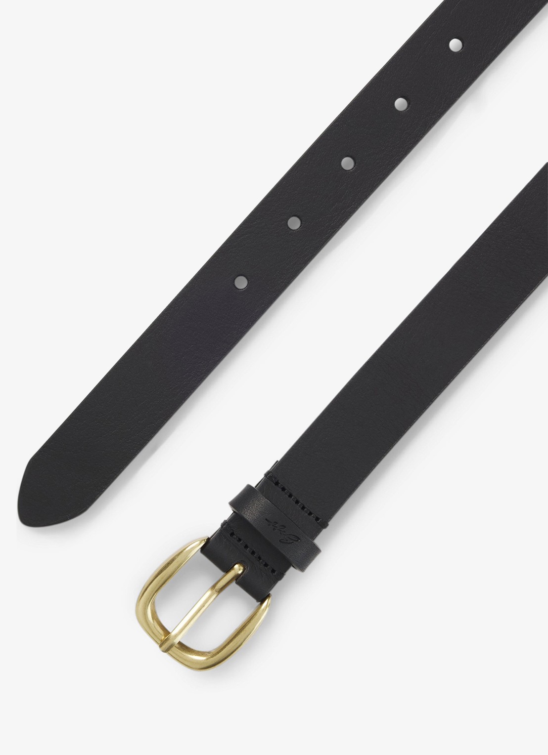 BOSS Riem van leer - voorkant 3 zwart