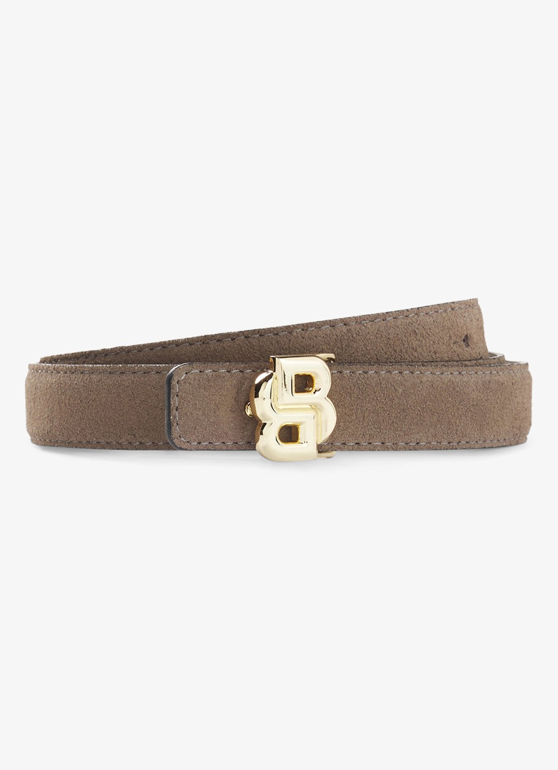 BOSS Riem van leer - voorkant 2 donkerbeige