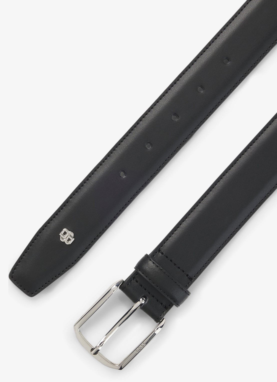 BOSS Riem van leer - voorkant 2 zwart