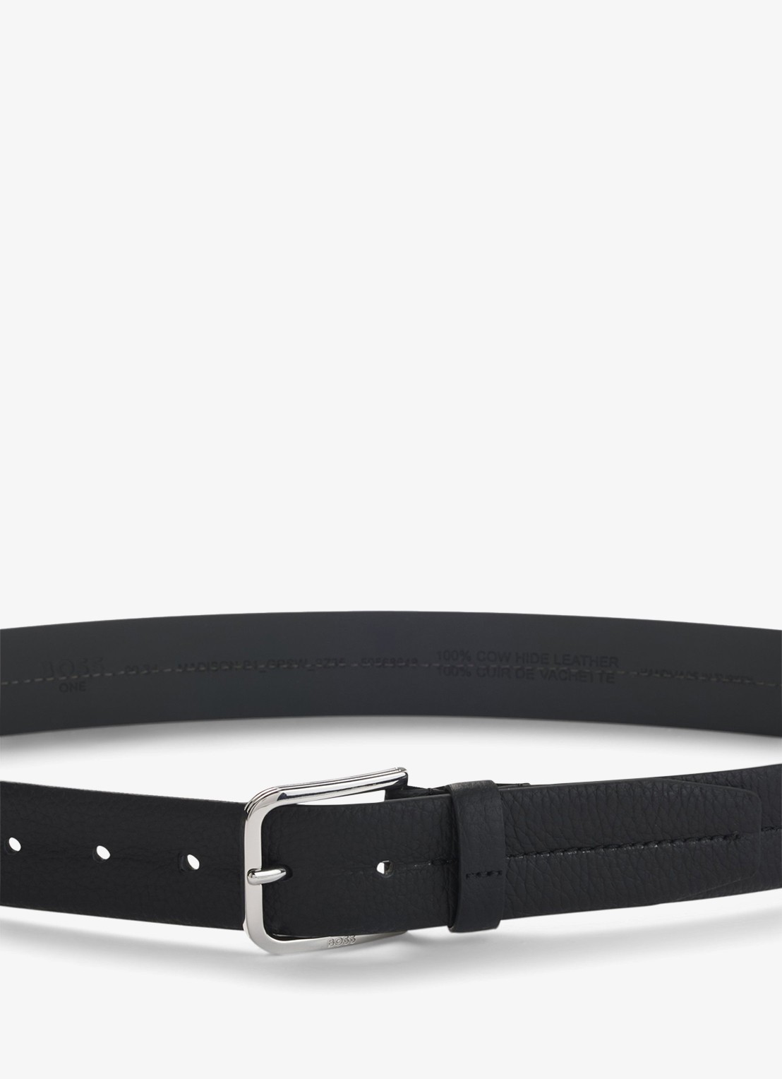 BOSS Riem van leer - detail 4 zwart