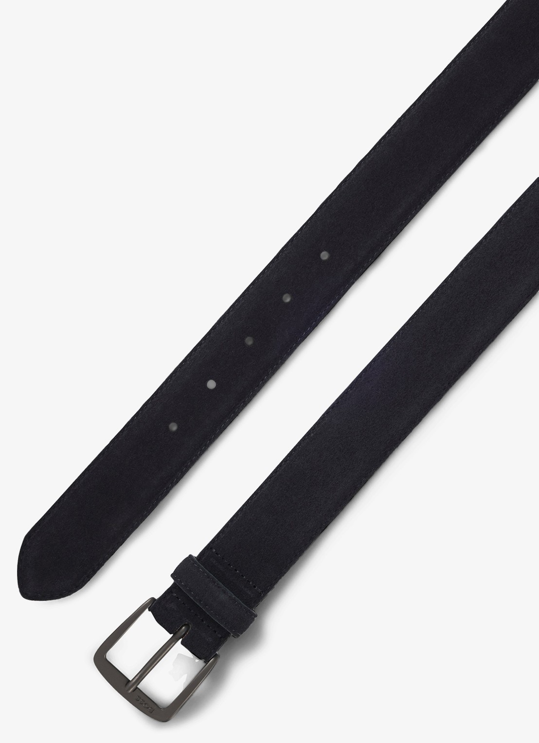 BOSS Riem van suède - detail 2 donkerblauw