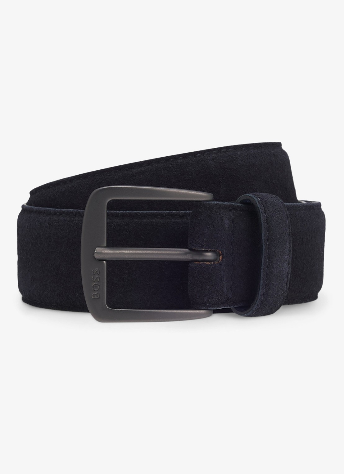 BOSS Riem van suède - voorkant donkerblauw