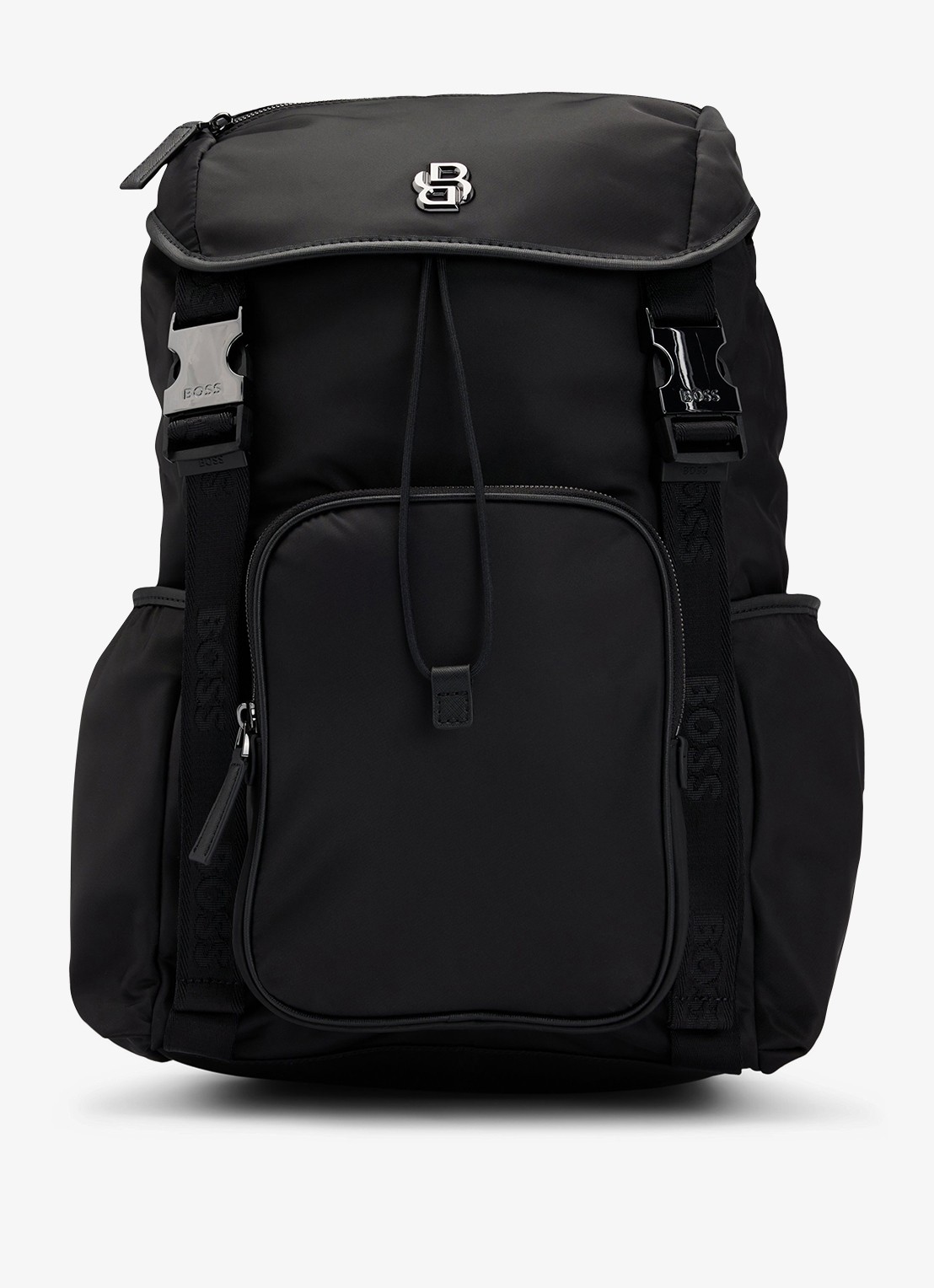 BOSS Rugtas van twill met Double B-monogram - voorkant zwart